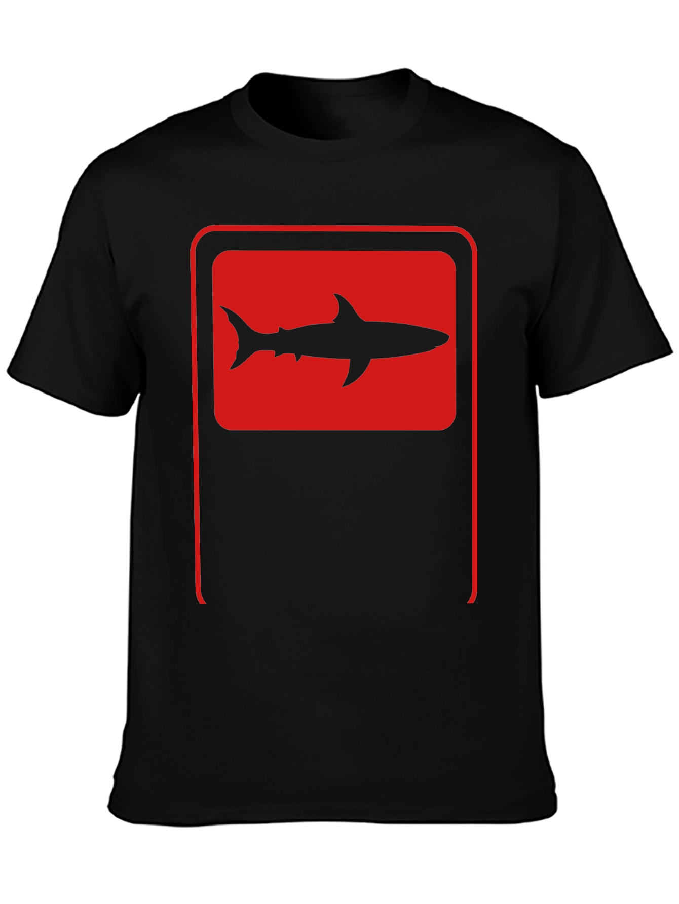 Shark Silhouette Graphic Tee - Black