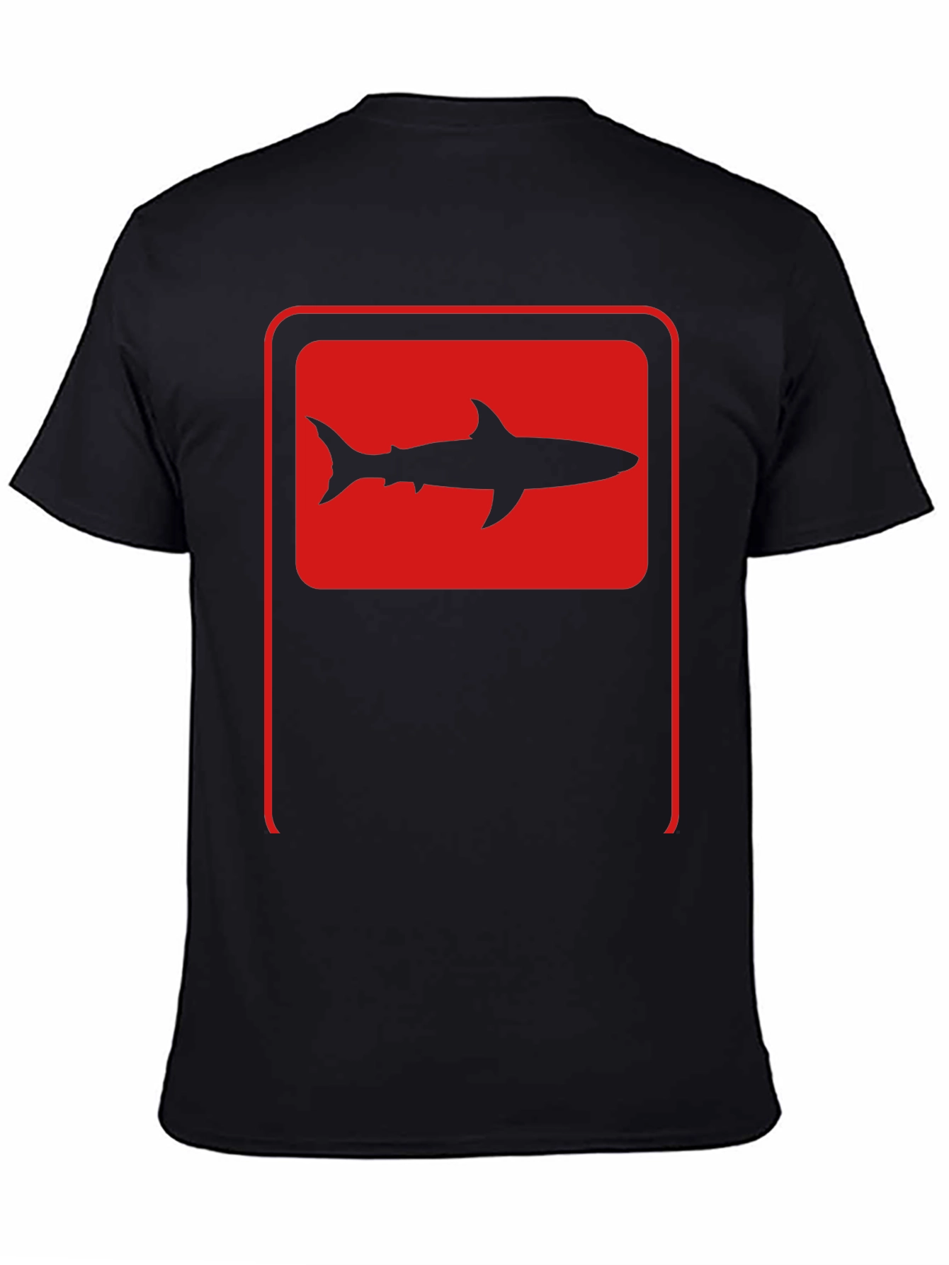 Shark Silhouette Graphic Tee - Black