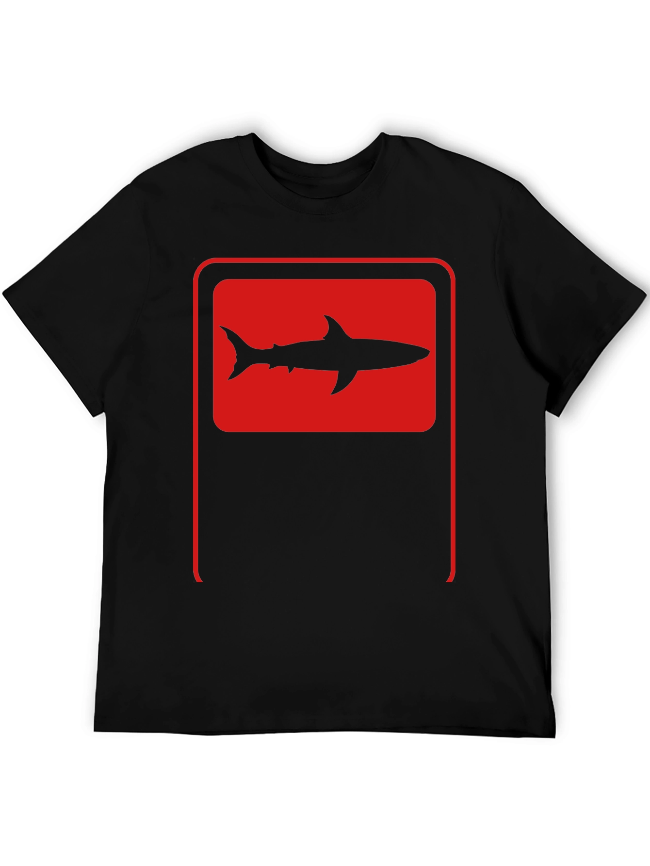 Shark Silhouette Graphic Tee - Black