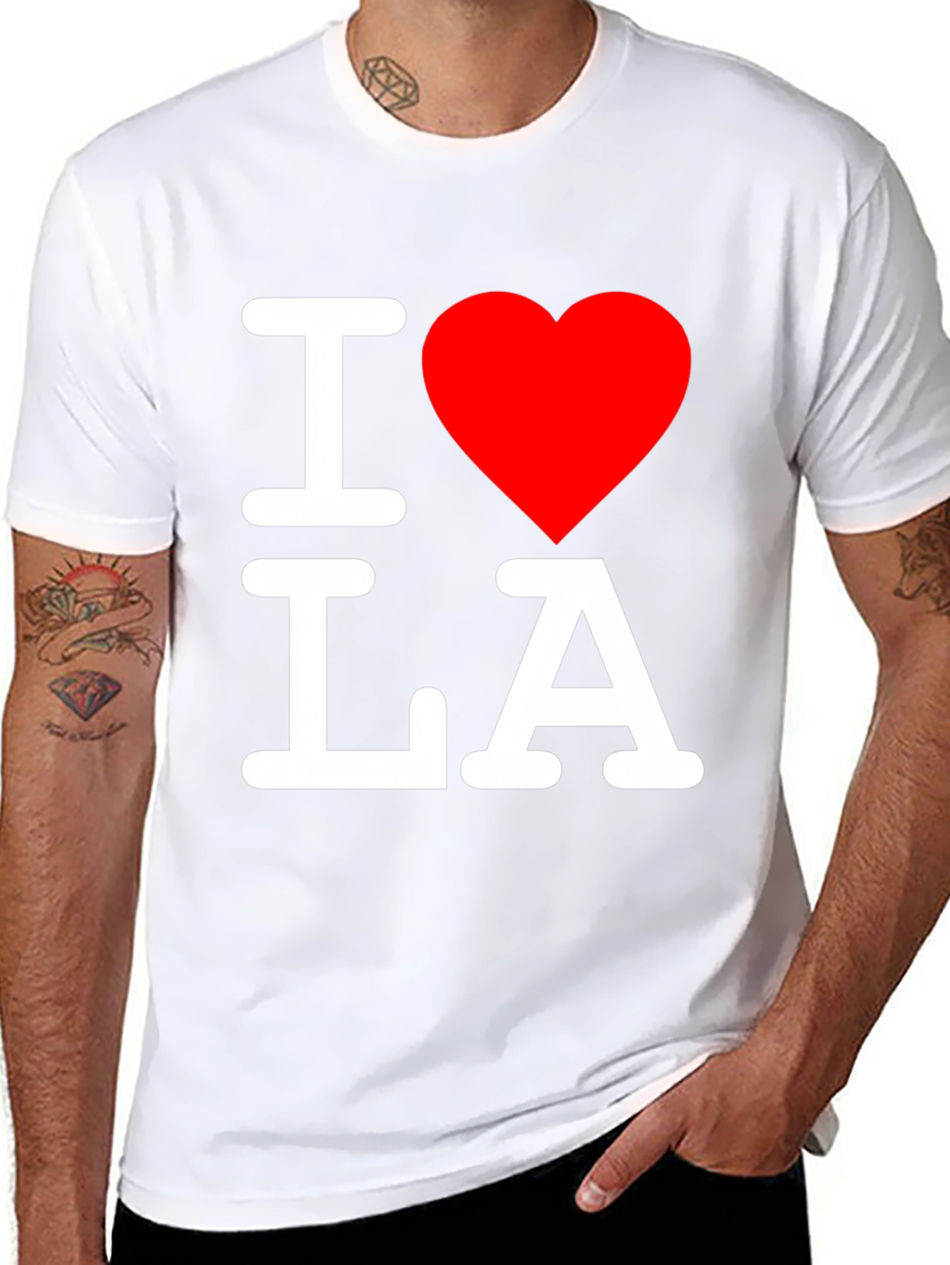 I Love LA T-Shirt - Black Crew Neck