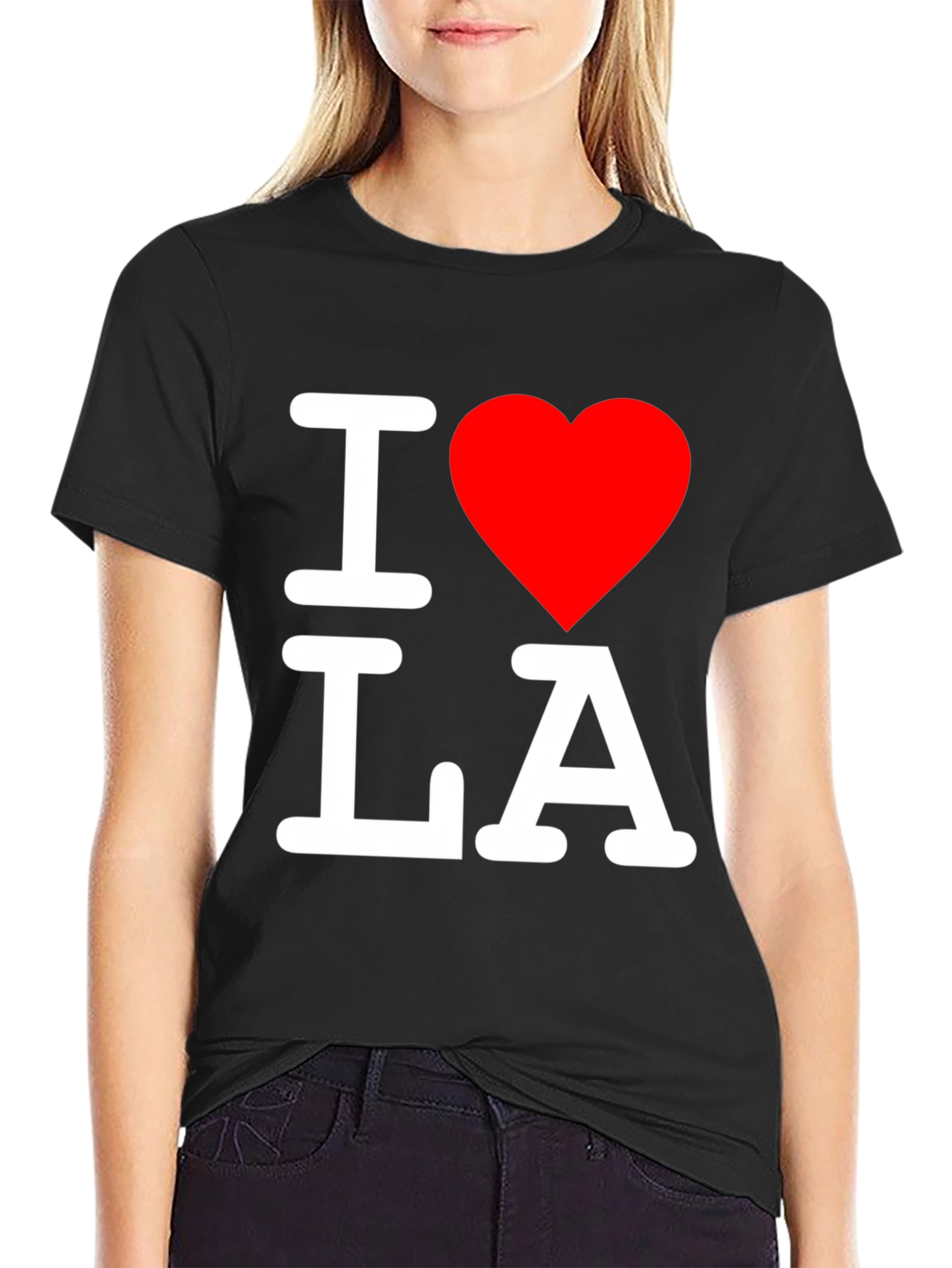 I Love LA T-Shirt - Black Crew Neck