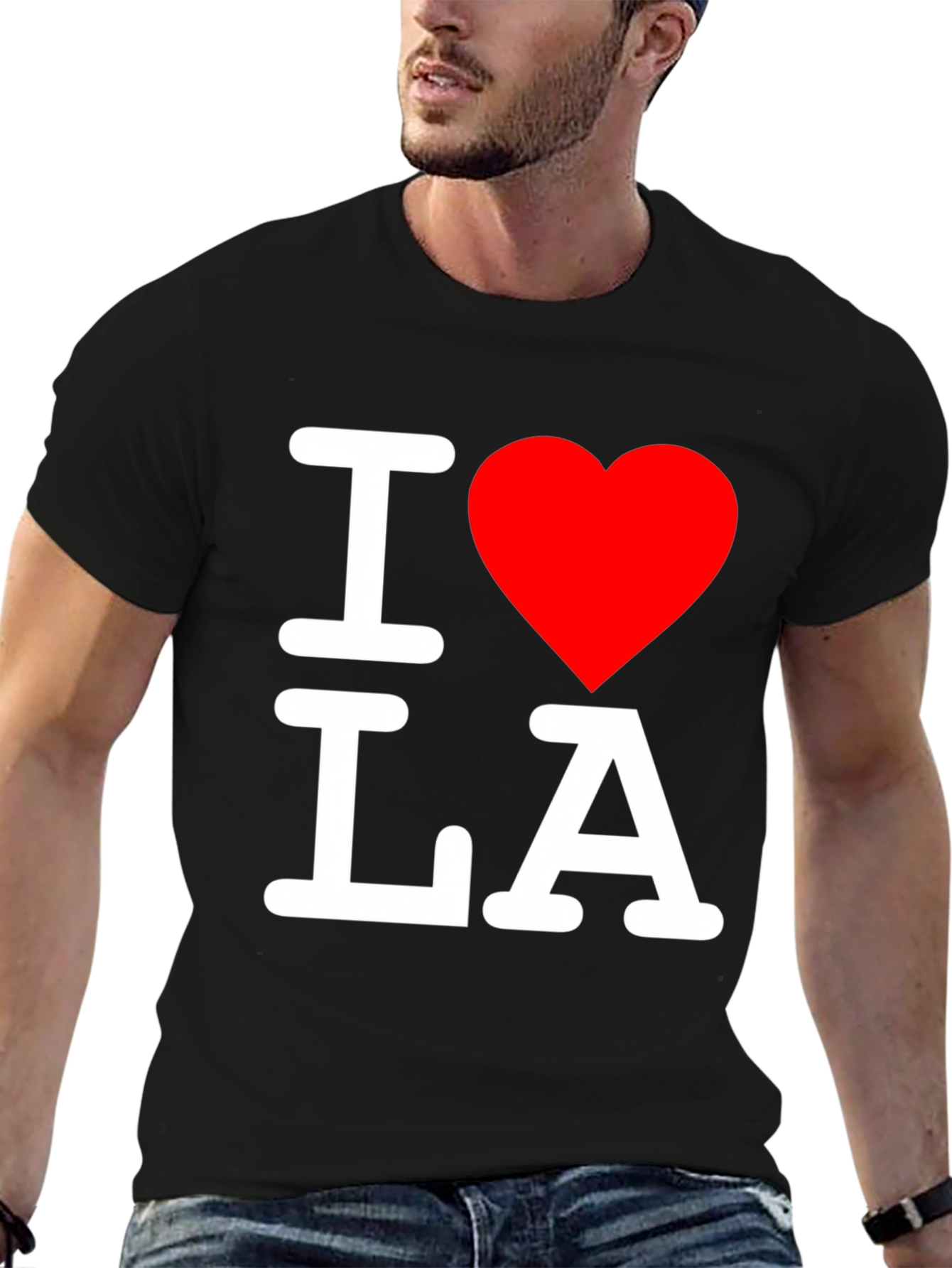 I Love LA T-Shirt - Black Crew Neck
