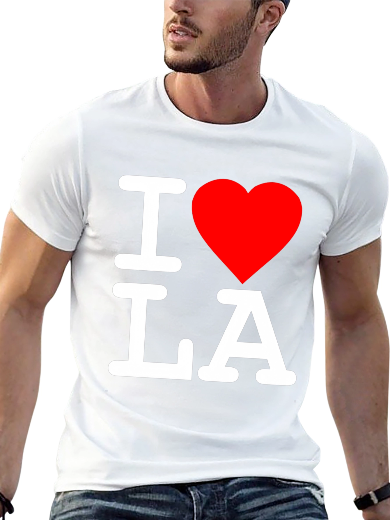 I Love LA T-Shirt - Black Crew Neck