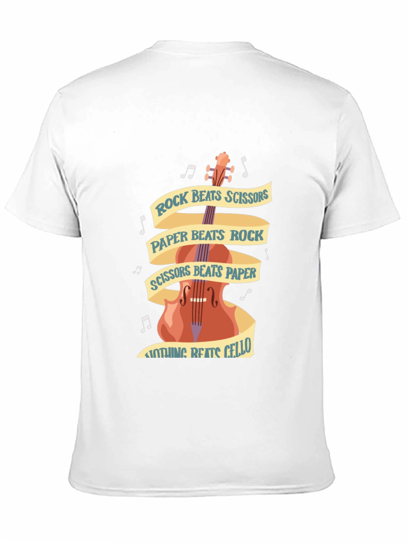 Rock Paper Scissors Cello Black T-Shirt