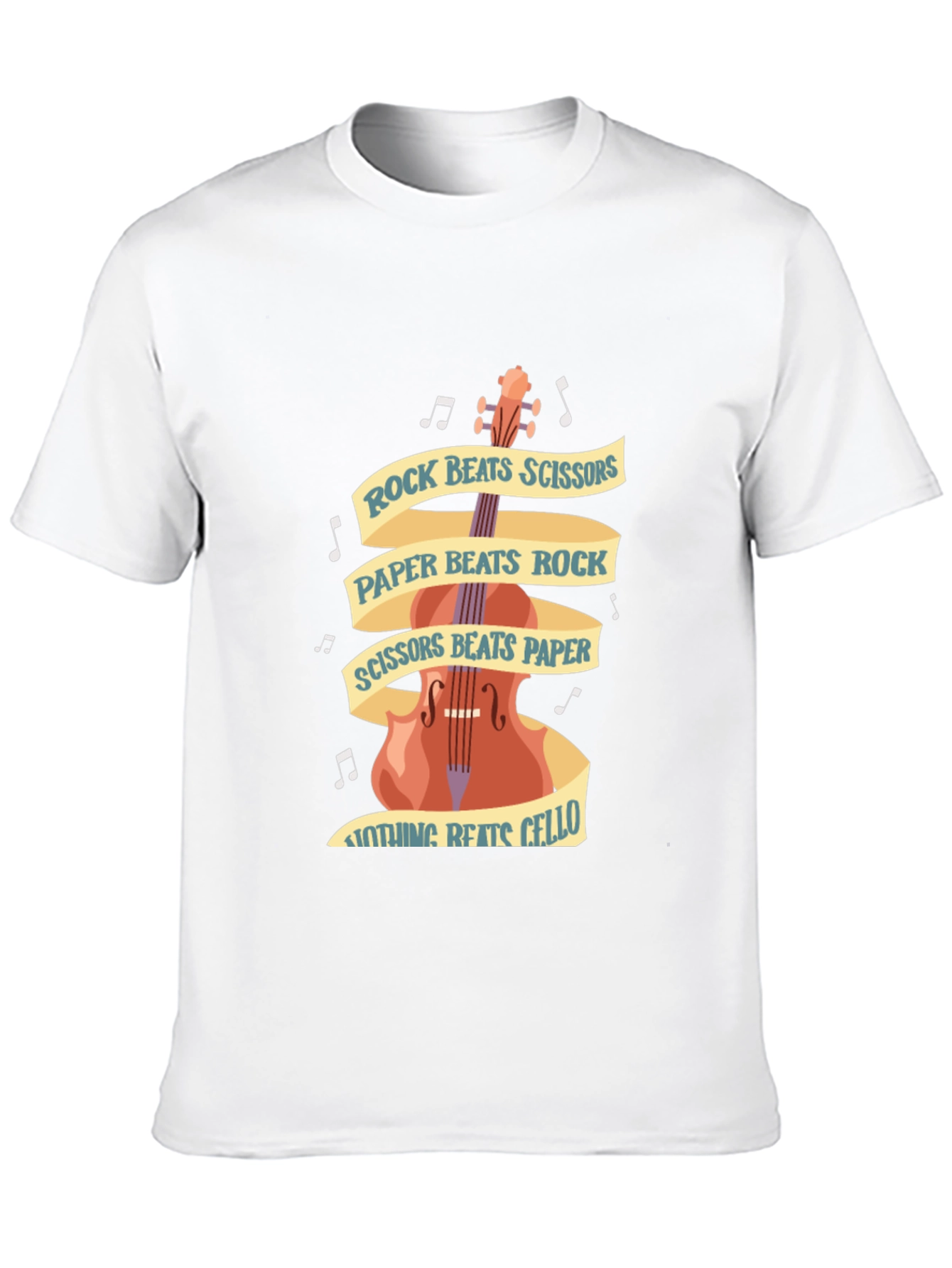 Rock Paper Scissors Cello Black T-Shirt