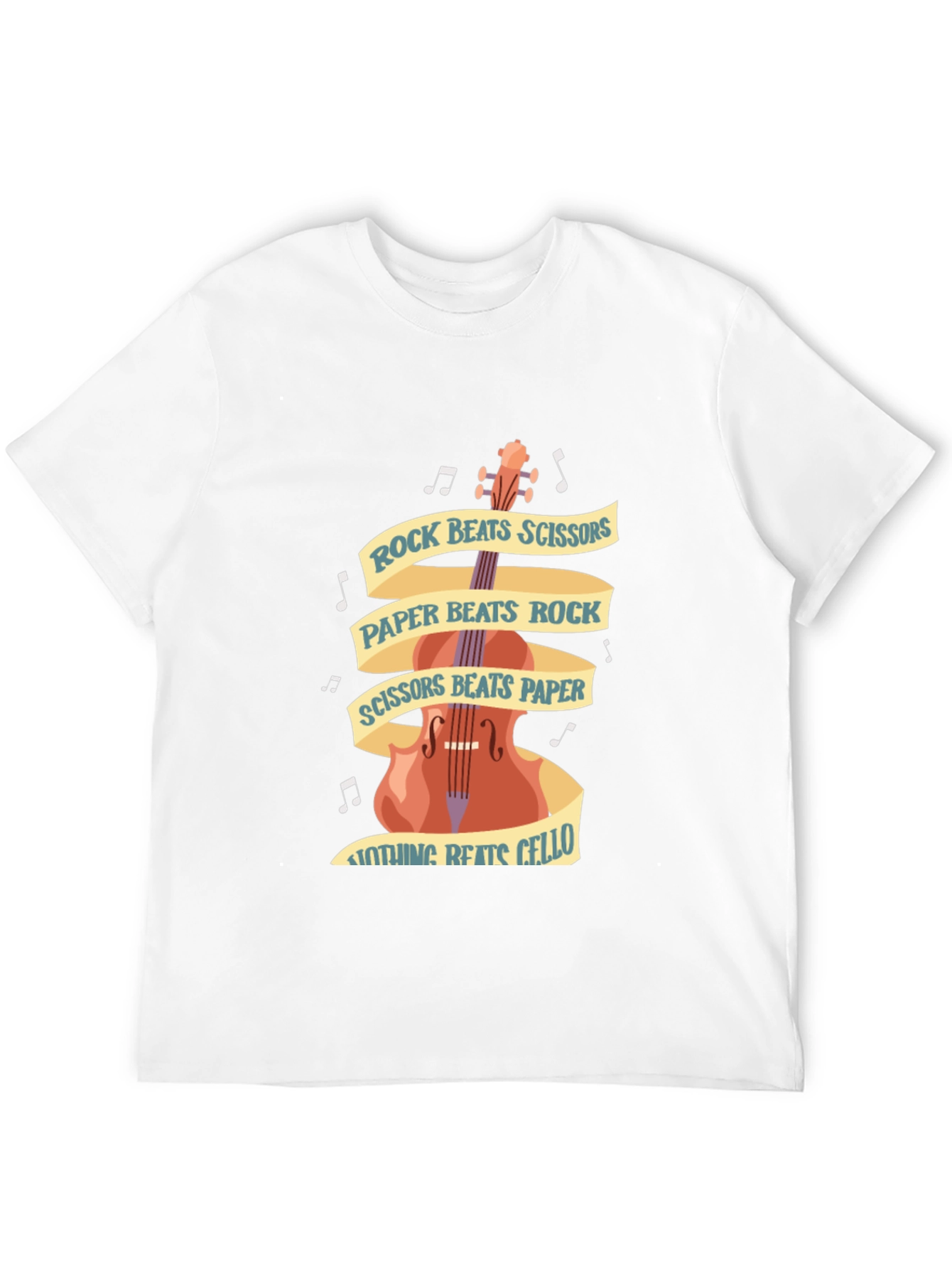 Rock Paper Scissors Cello Black T-Shirt