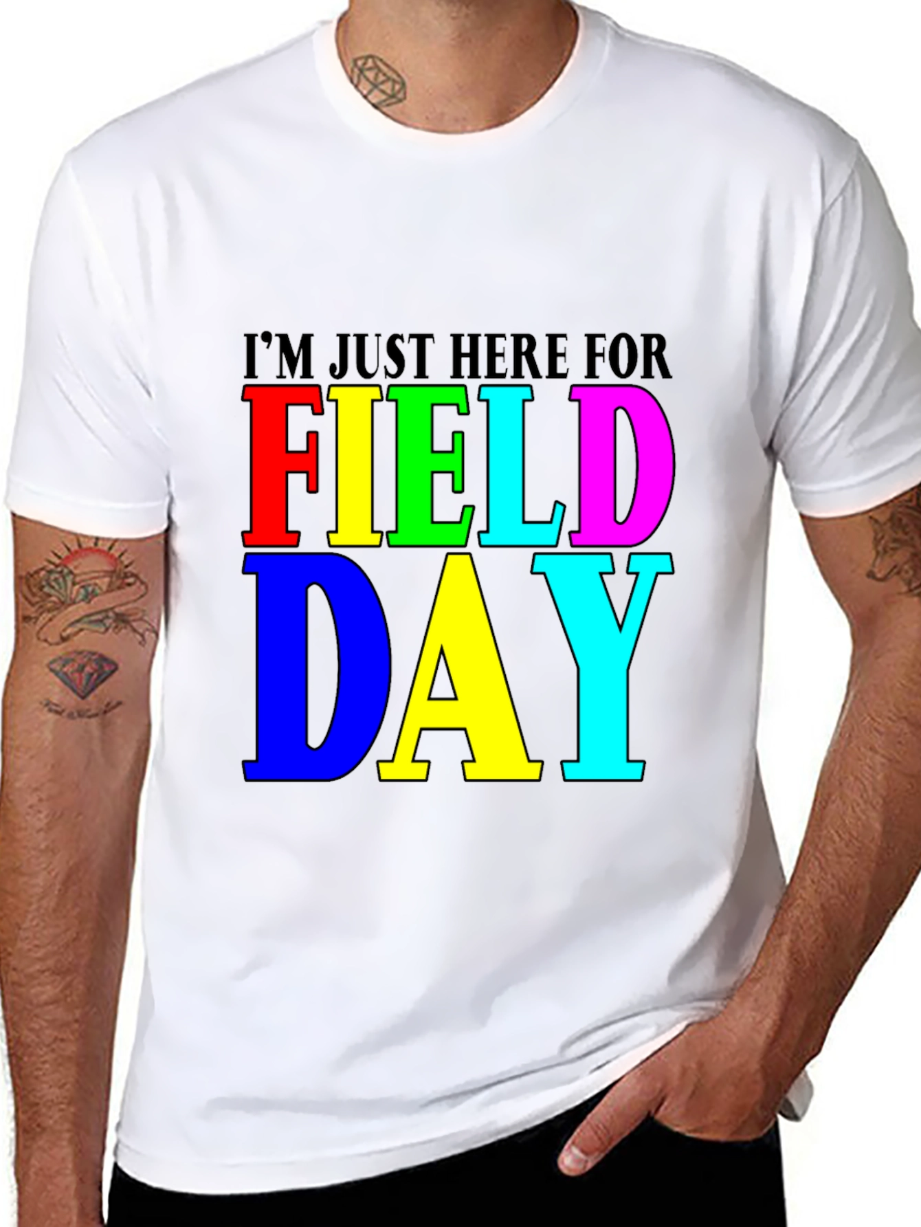 Im Just Here for Field Day Black T-Shirt
