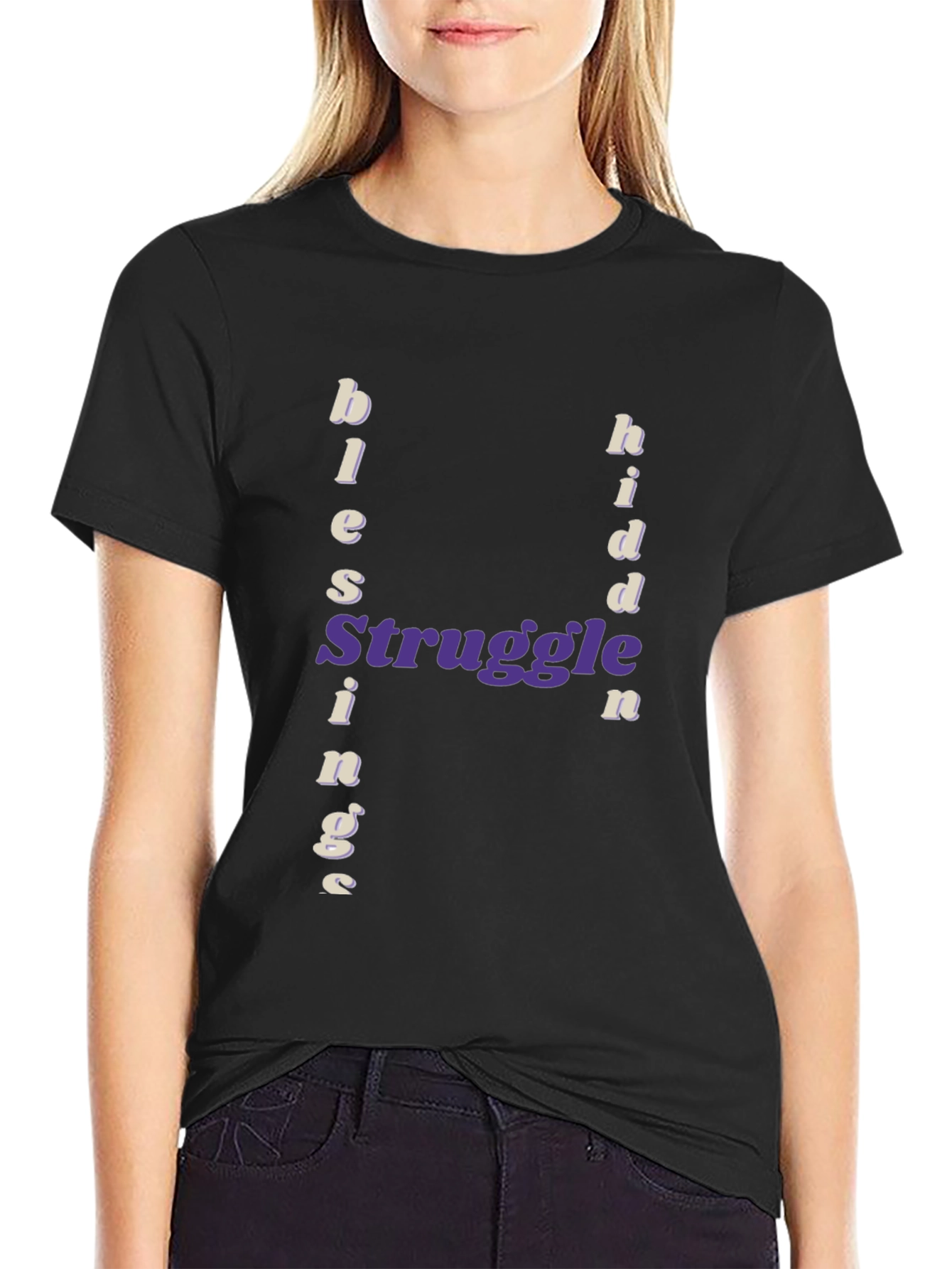 Blessings From Struggle Black Graphic Tee
