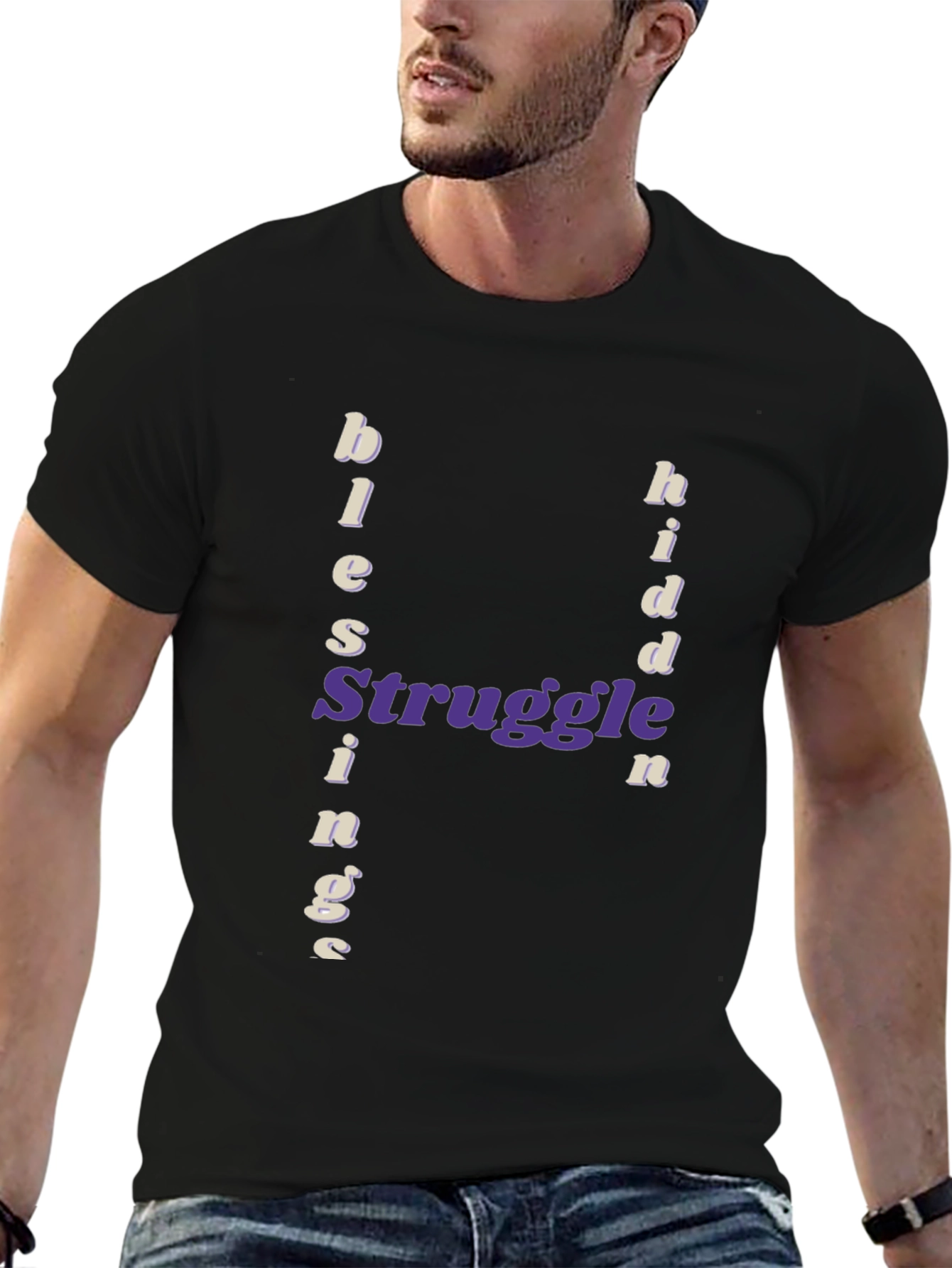 Blessings From Struggle Black Graphic Tee
