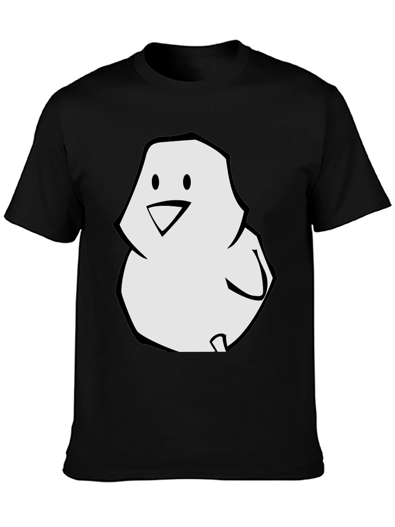 Cartoon Chick Graphic Tee - Black