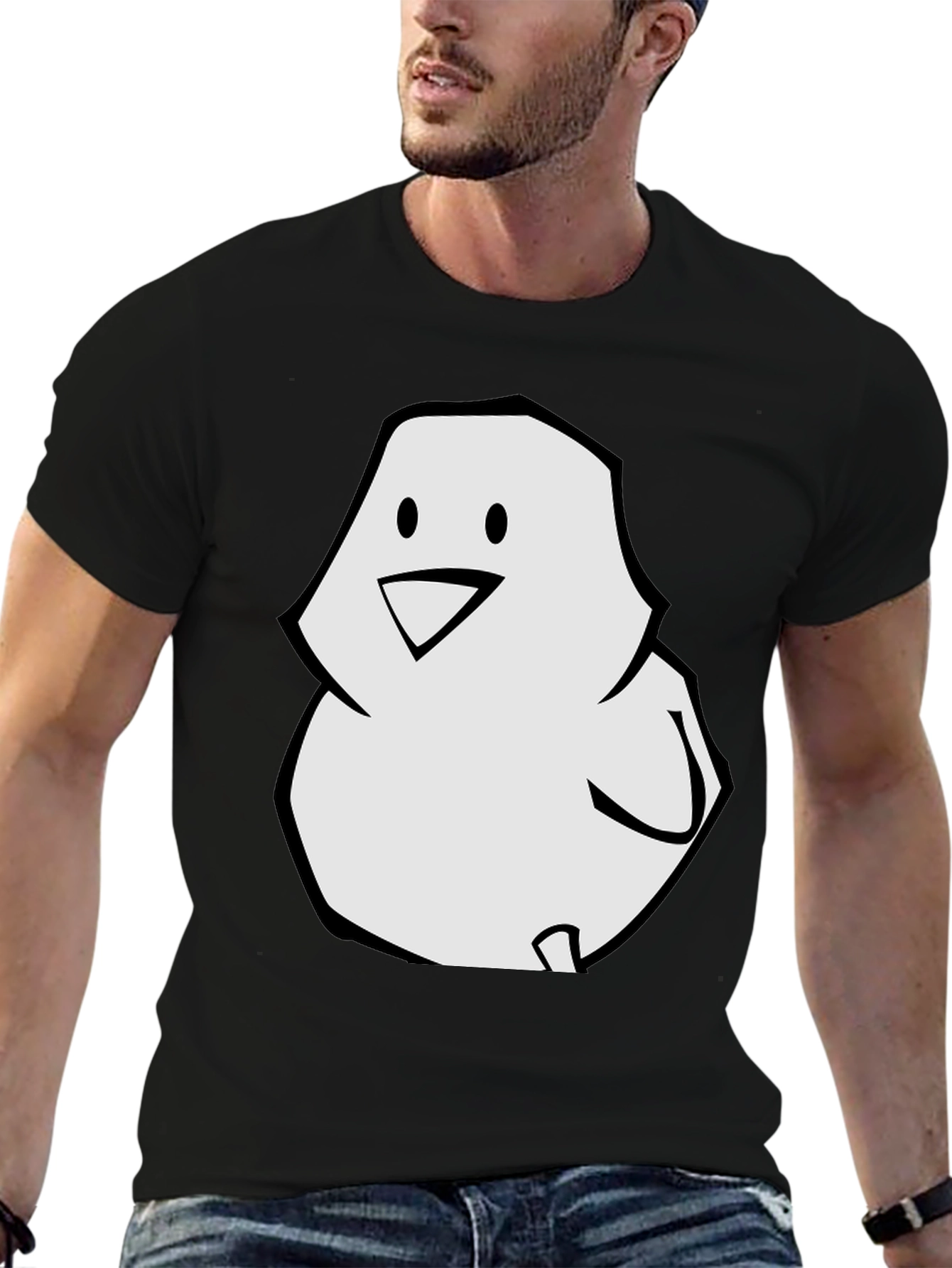 Cartoon Chick Graphic Tee - Black