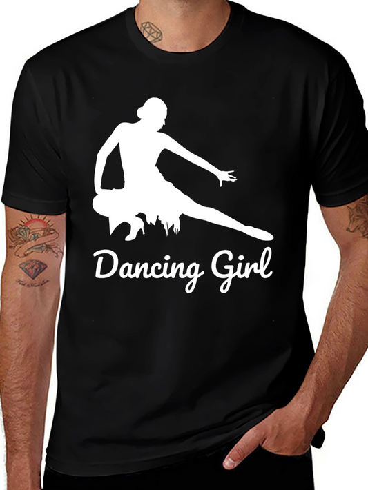 Dancing Girl Graphic Tee - Stylish Black Cotton Shirt