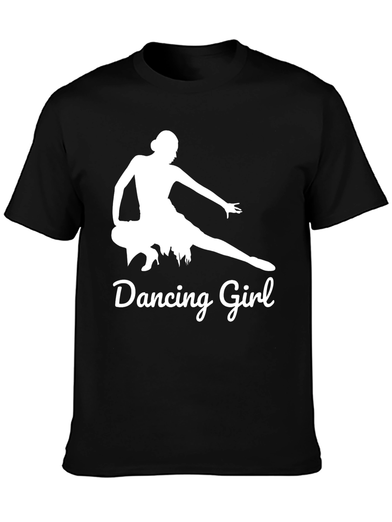 Dancing Girl Graphic Tee - Stylish Black Cotton Shirt