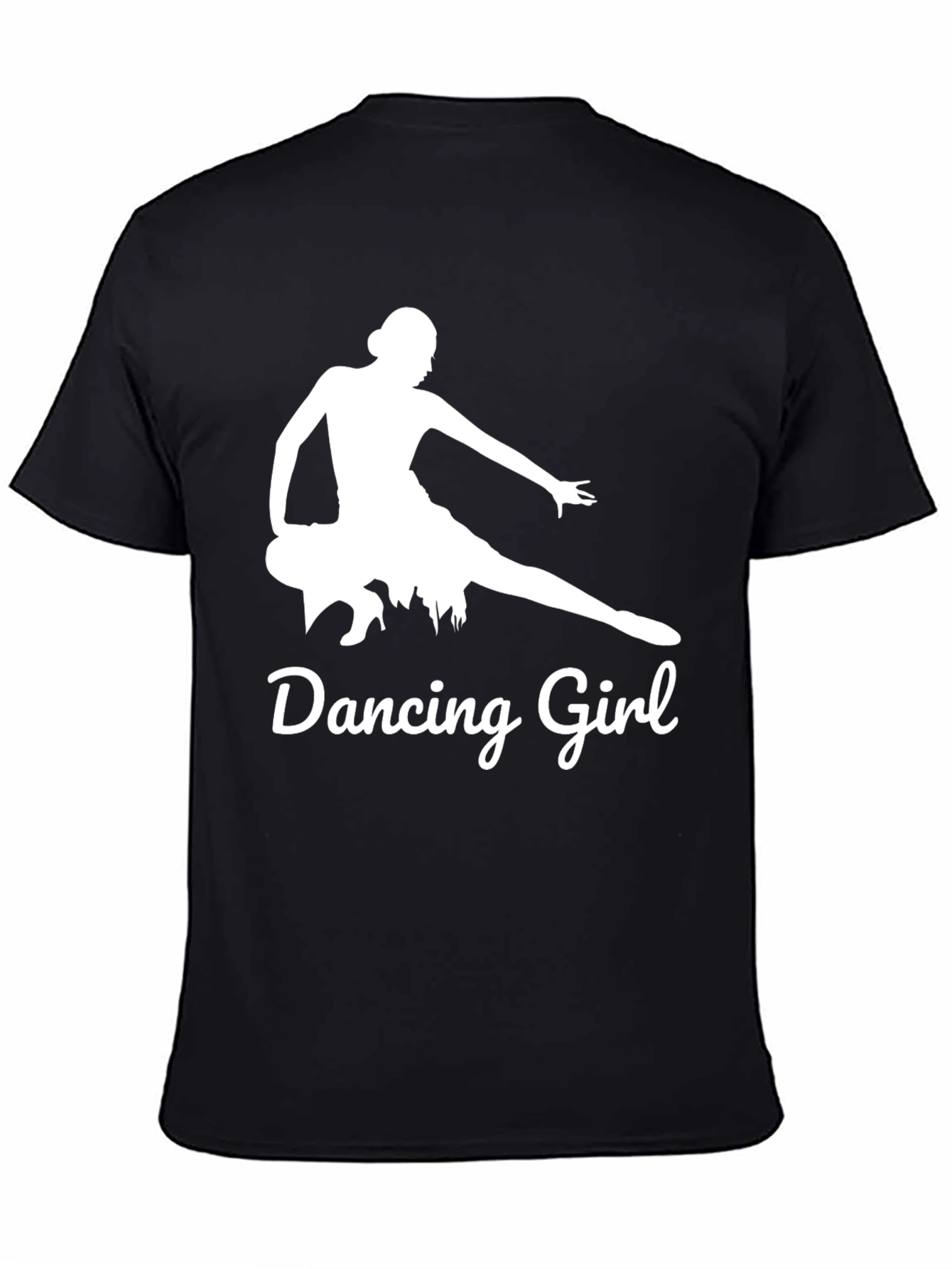 Dancing Girl Graphic Tee - Stylish Black Cotton Shirt