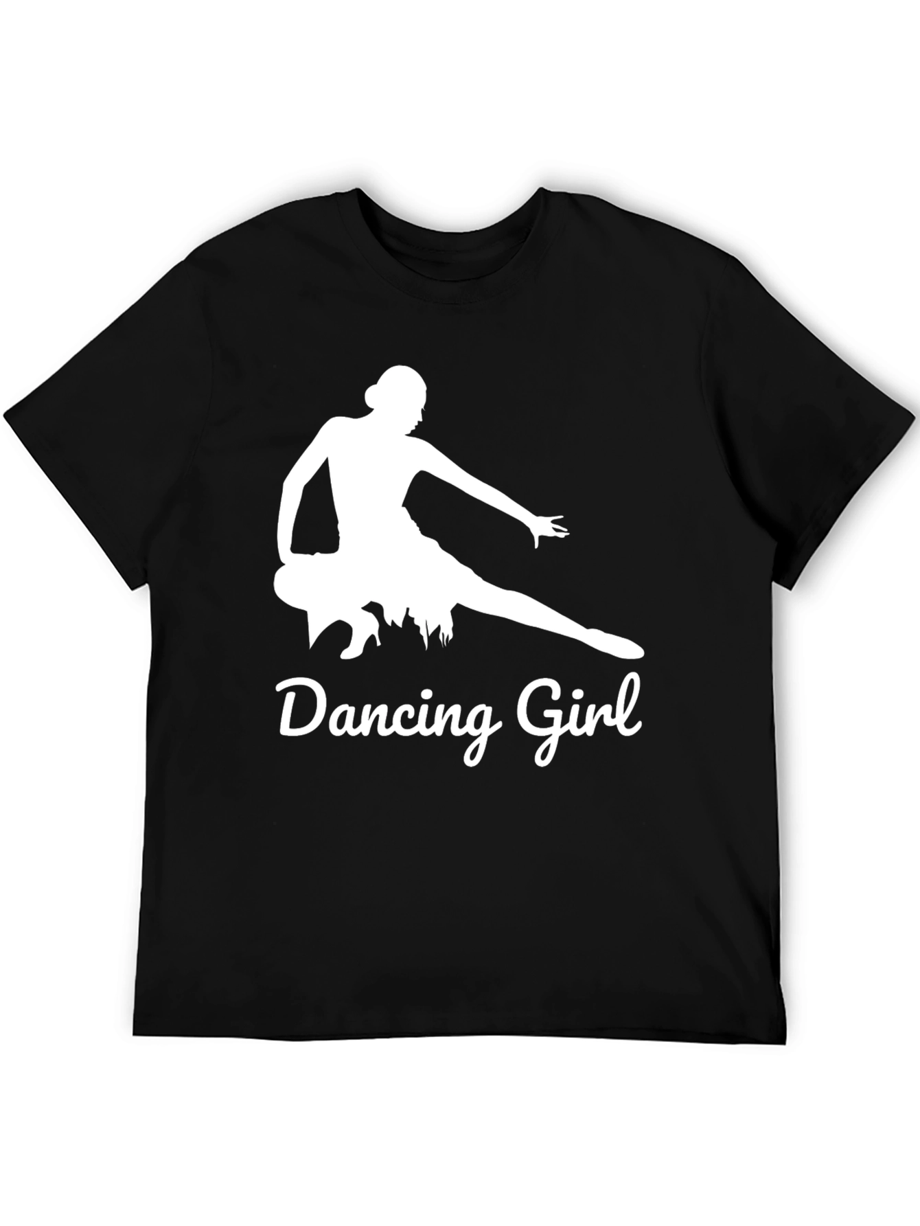 Dancing Girl Graphic Tee - Stylish Black Cotton Shirt