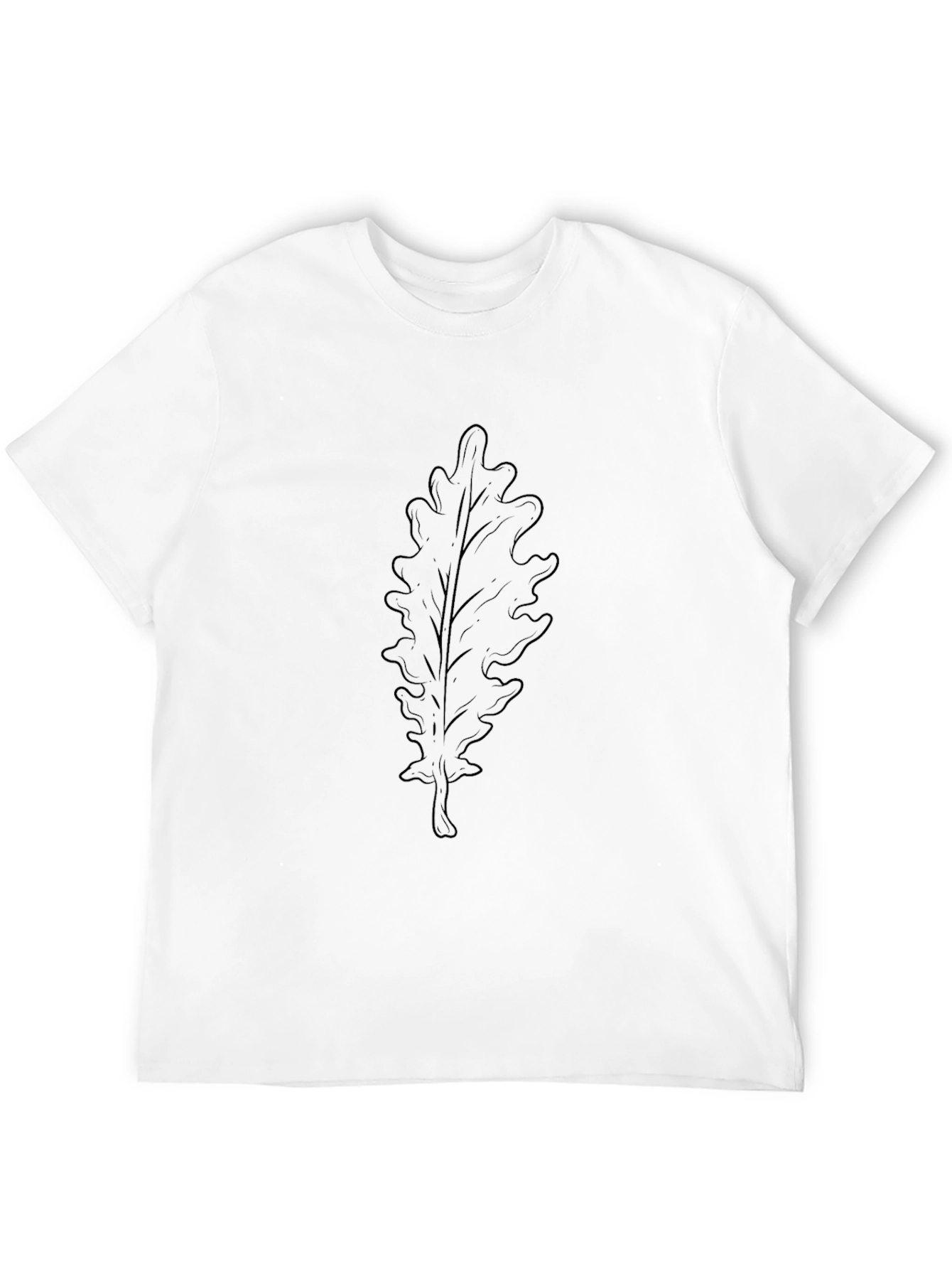 Black Oak Leaf Graphic Tee - Casual Comfort