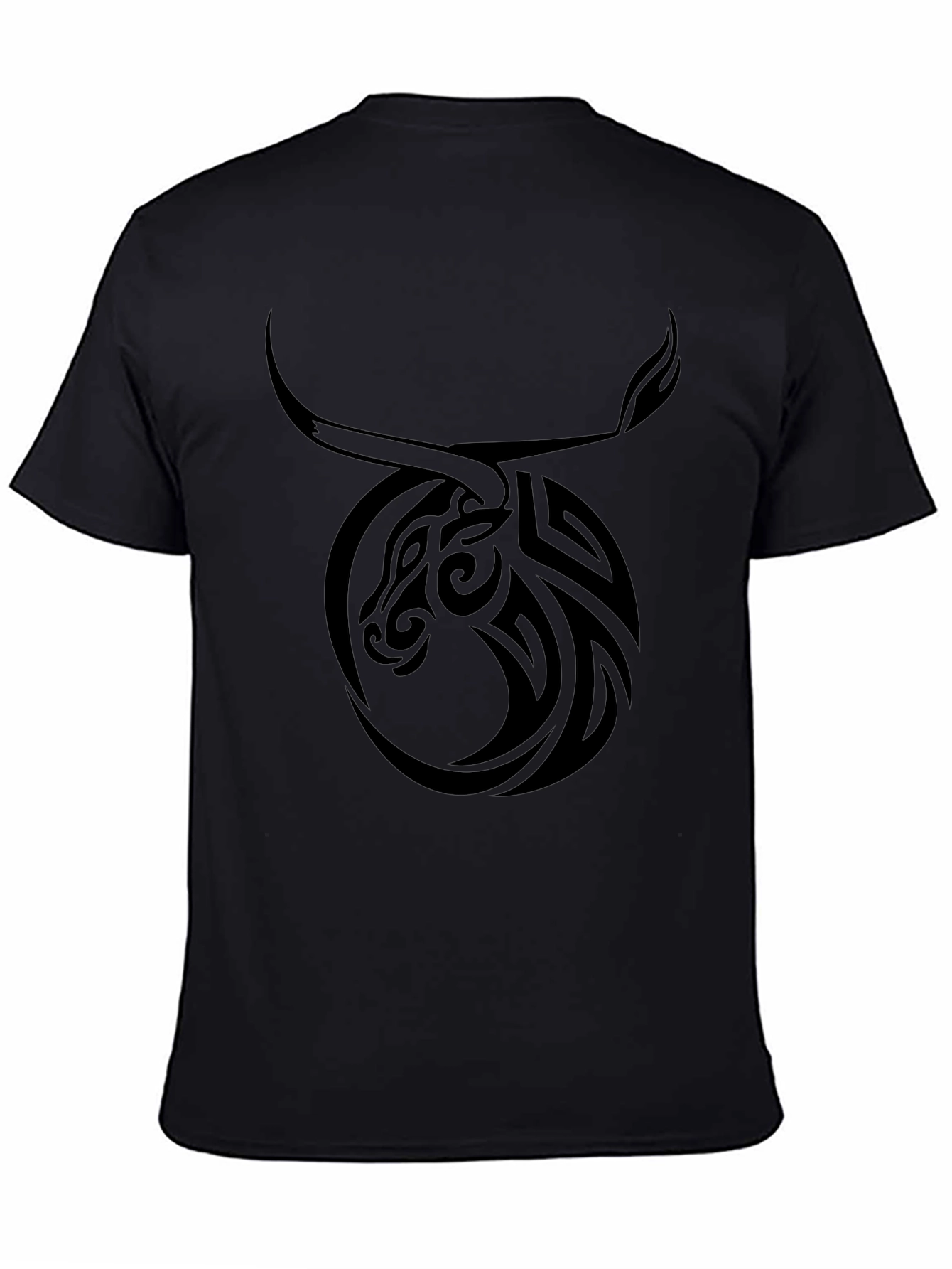 Taurus Zodiac Tribal Graphic Black T-Shirt