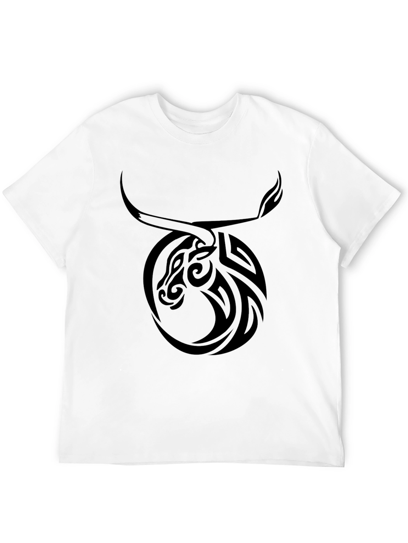 Taurus Zodiac Tribal Graphic Black T-Shirt