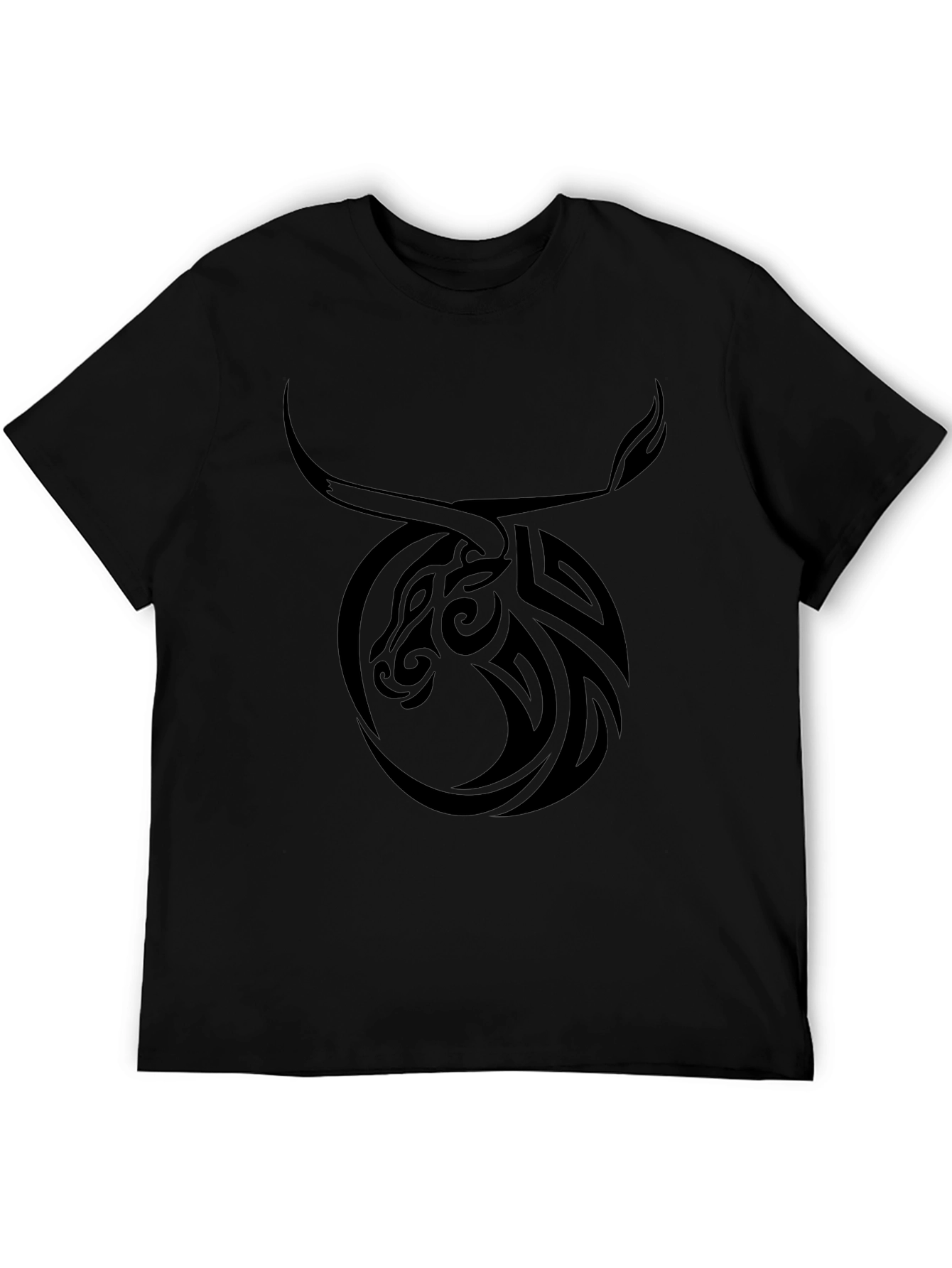 Taurus Zodiac Tribal Graphic Black T-Shirt