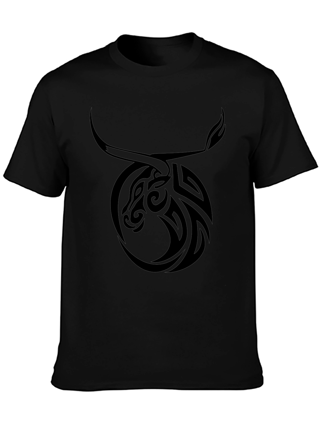 Taurus Zodiac Tribal Graphic Black T-Shirt