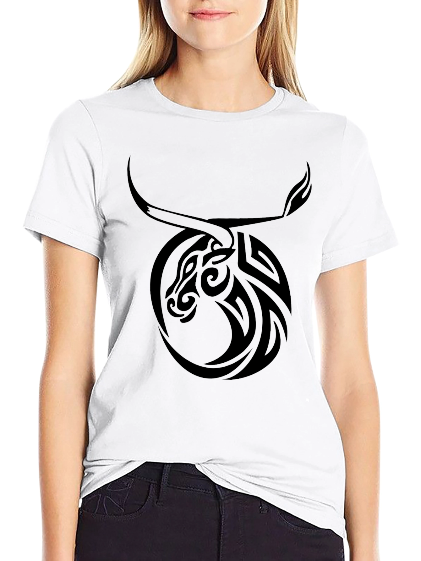 Taurus Zodiac Tribal Graphic Black T-Shirt