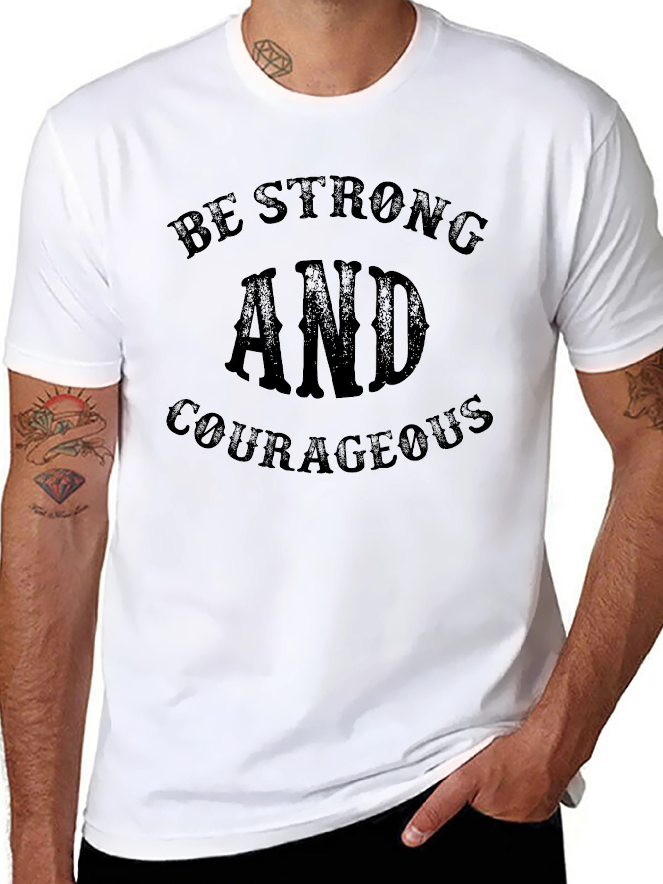Be Strong and Courageous Black T-Shirt