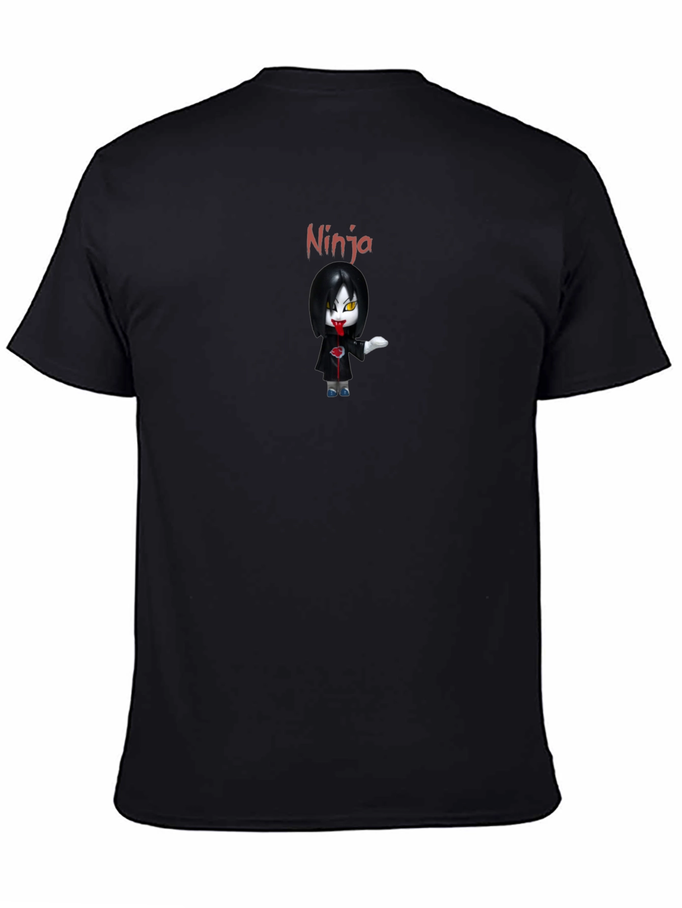 Ninja Anime Character Graphic Black T-Shirt