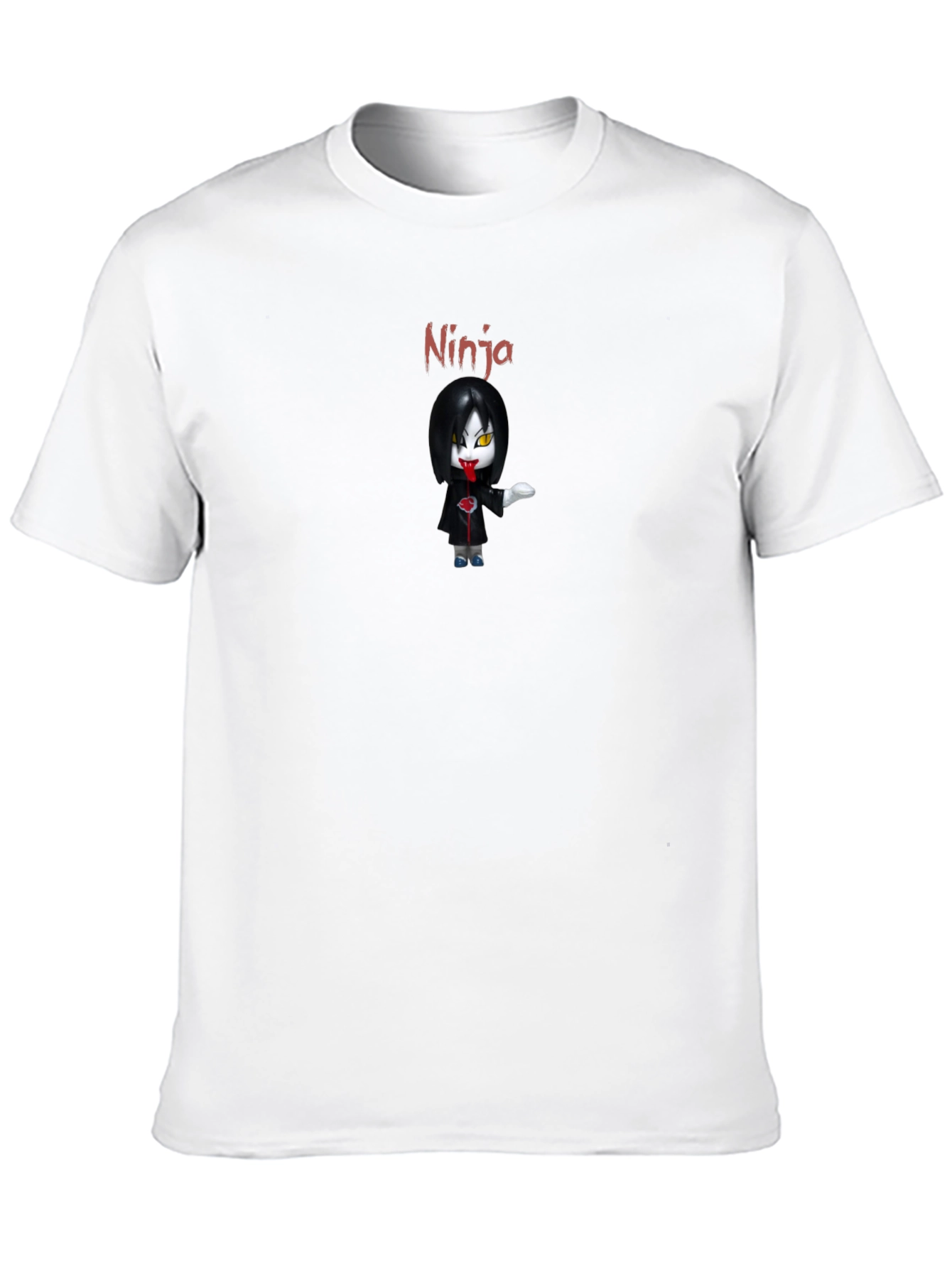 Ninja Anime Character Graphic Black T-Shirt