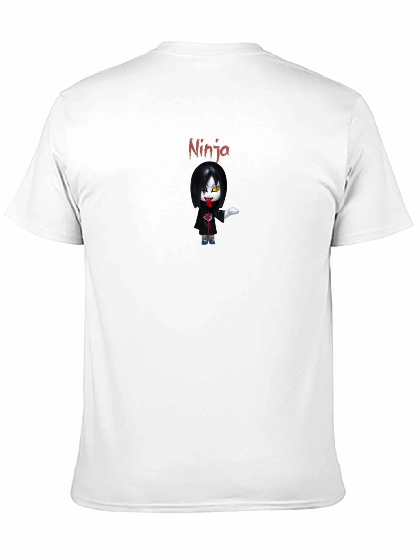 Ninja Anime Character Graphic Black T-Shirt