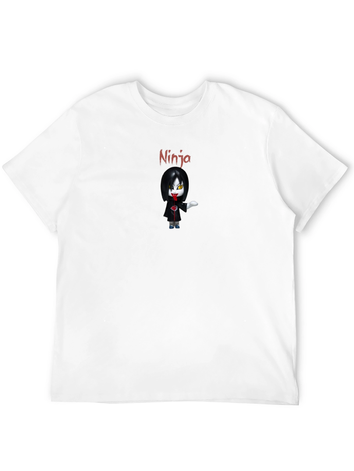 Ninja Anime Character Graphic Black T-Shirt