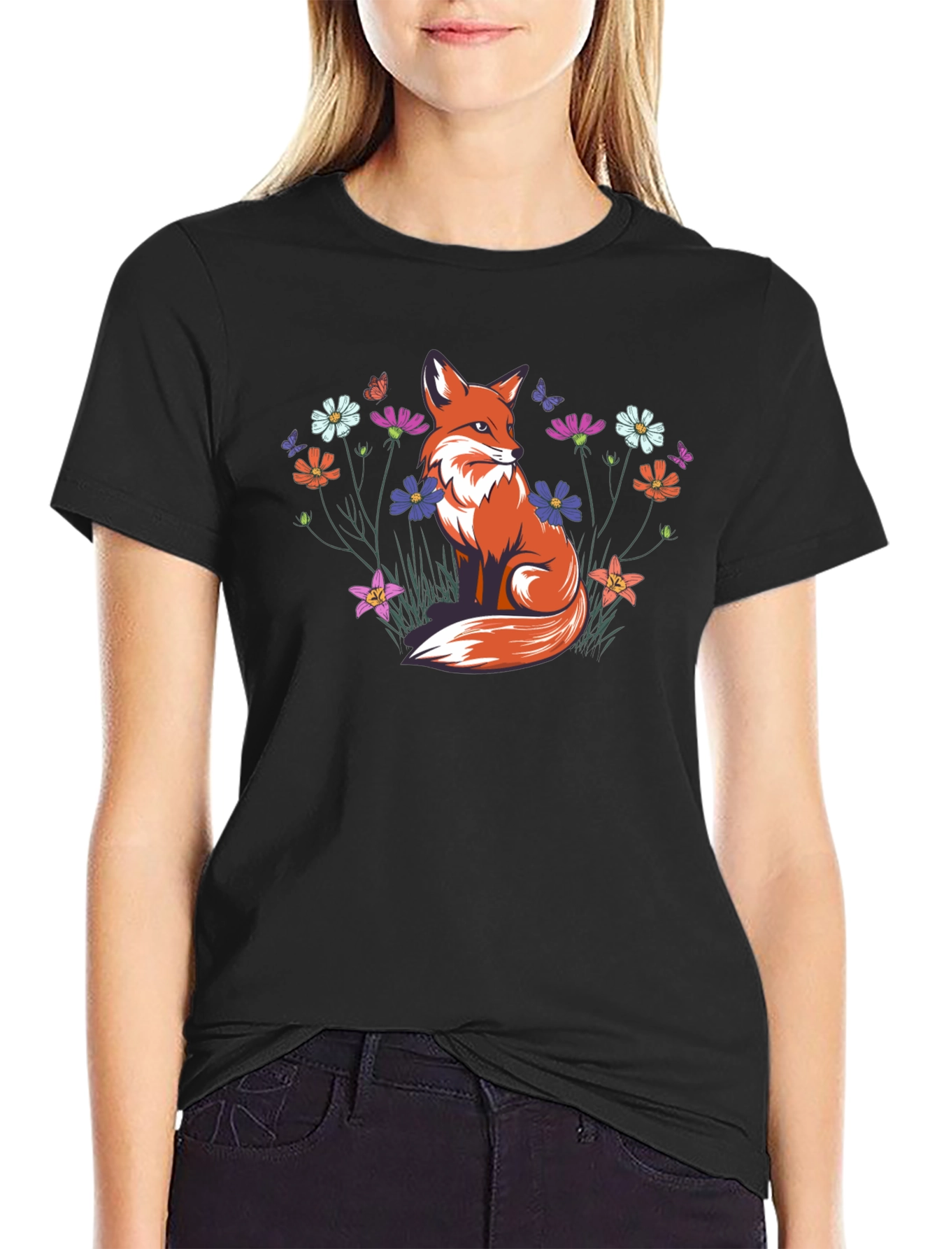 Fox & Floral T-Shirt - Nature Lovers Tee