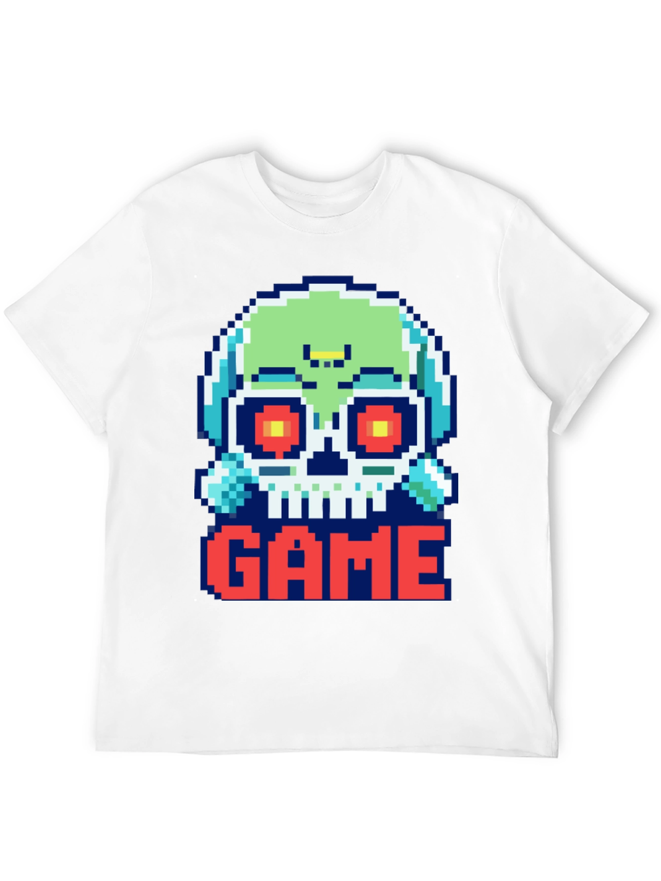Pixel Art Skull GAME T-Shirt - Gamer Style
