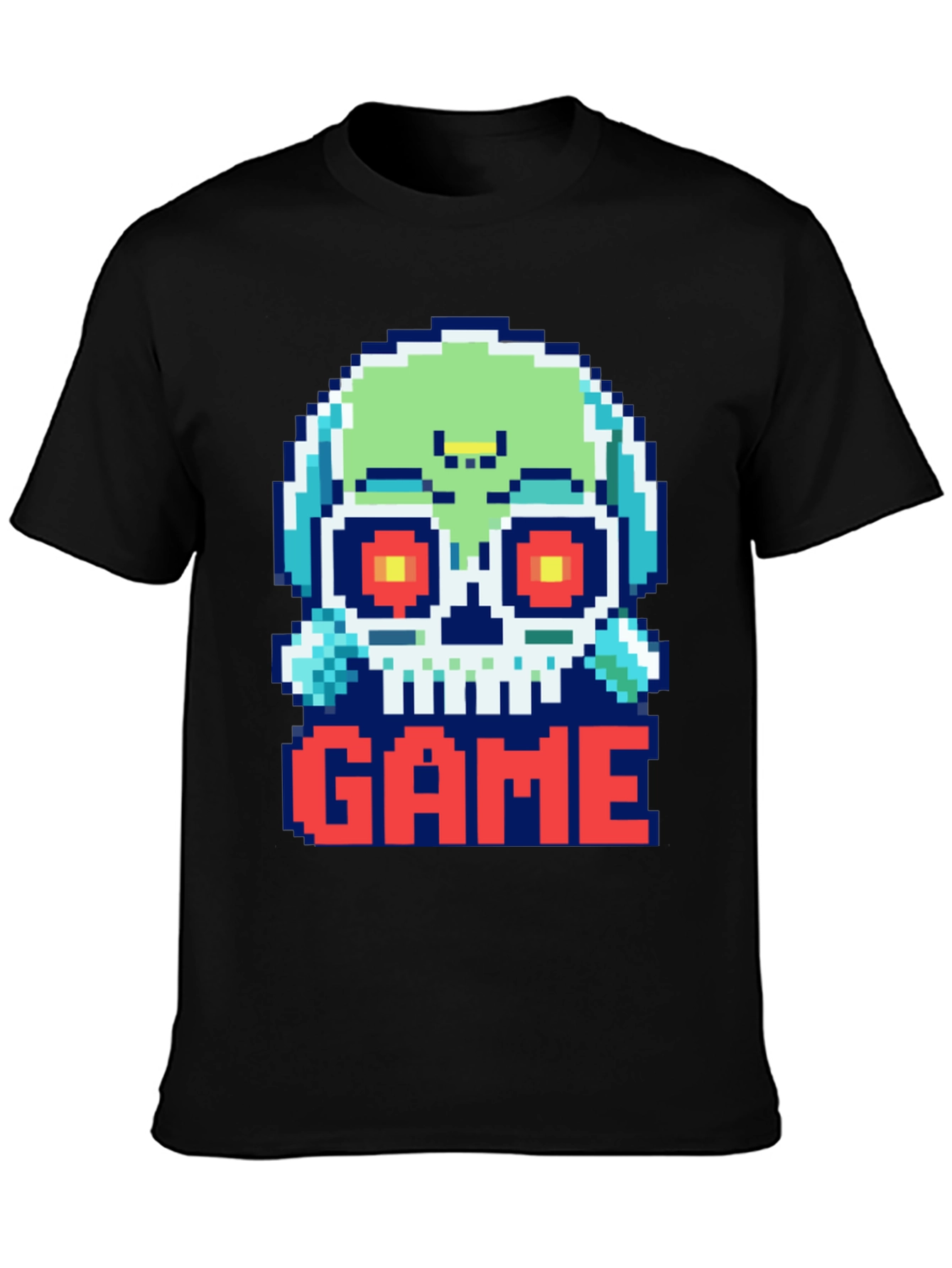 Pixel Art Skull GAME T-Shirt - Gamer Style