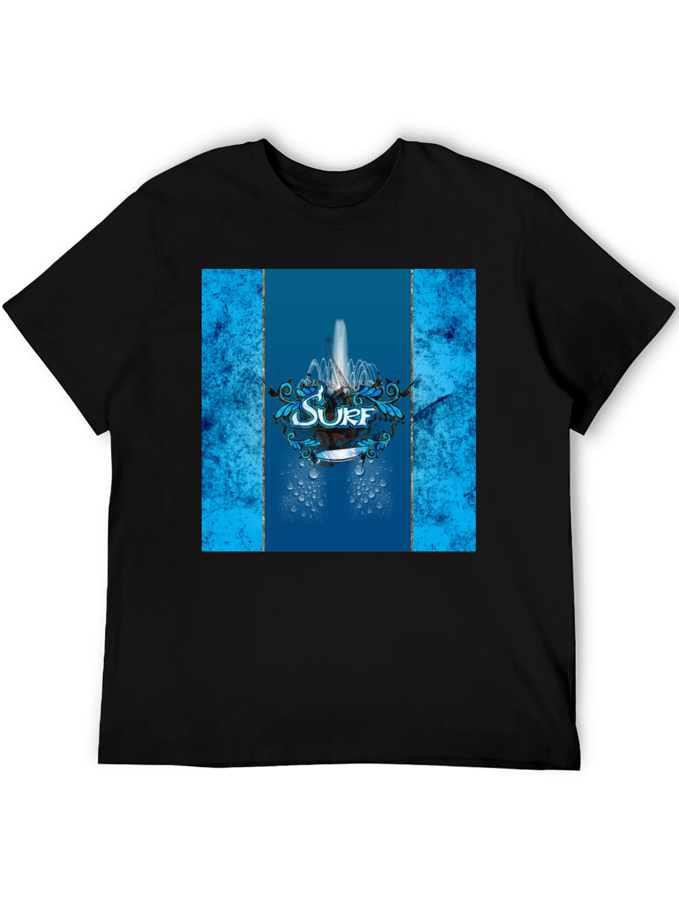 Surf Graphic Black T-Shirt - Coastal Style