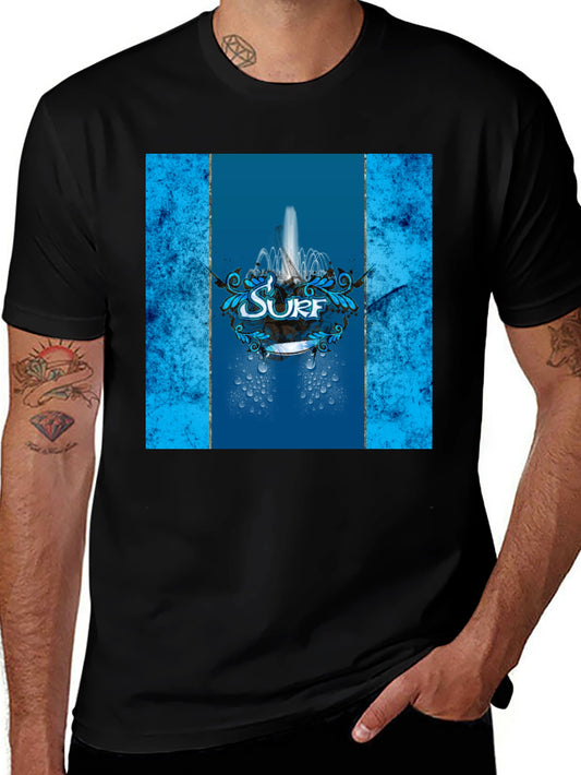 Surf Graphic Black T-Shirt - Coastal Style
