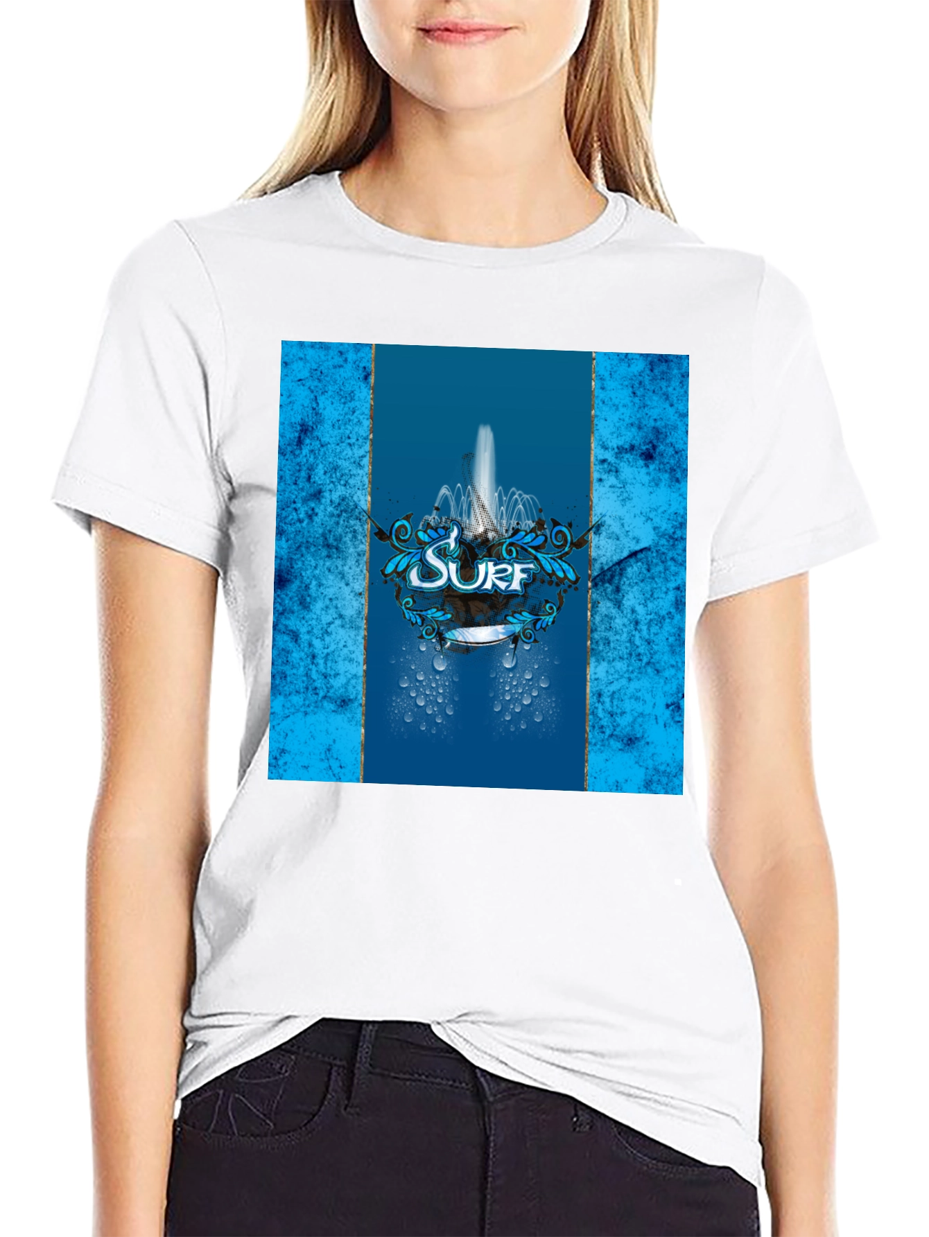 Surf Graphic Black T-Shirt - Coastal Style