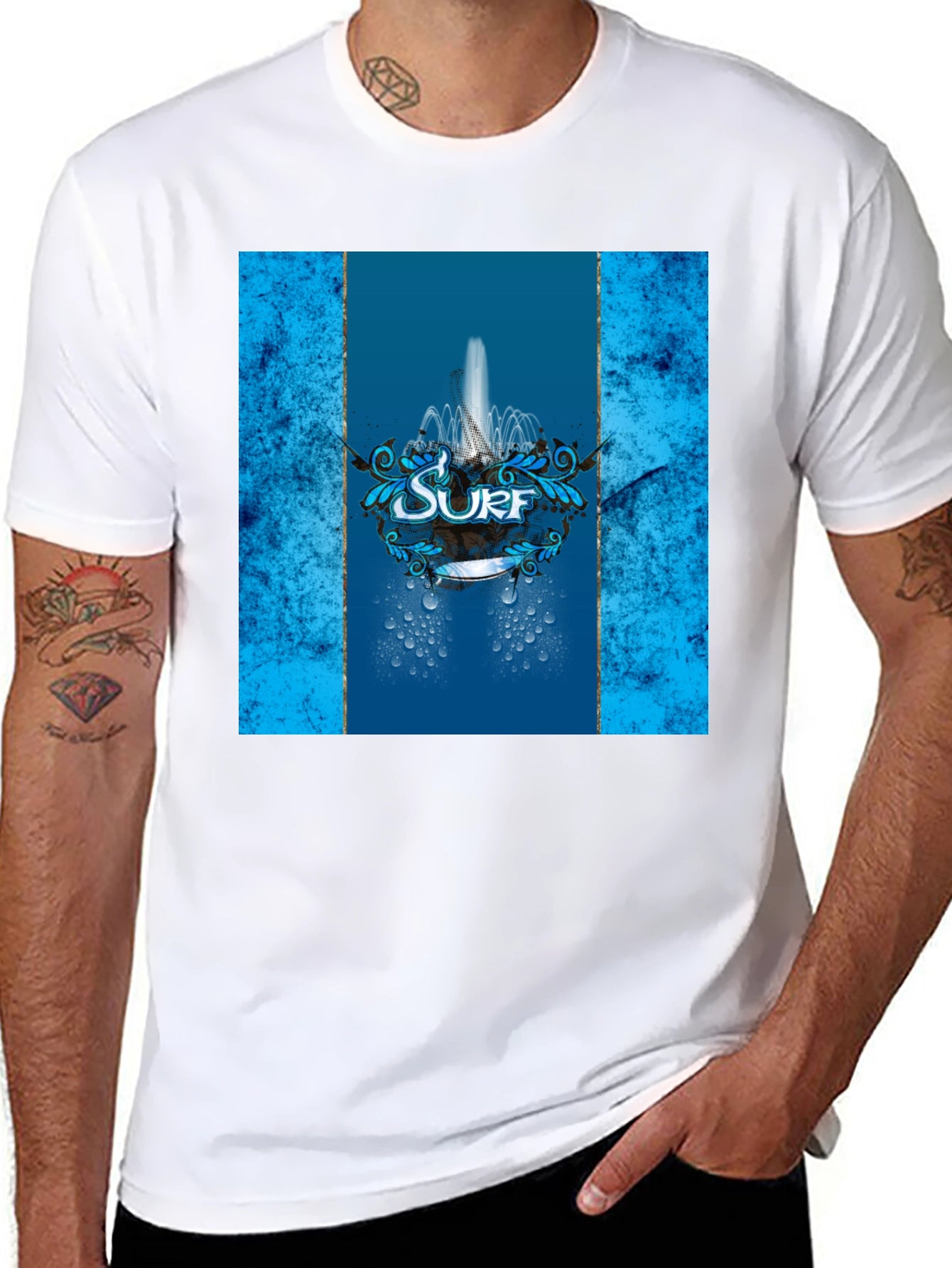 Surf Graphic Black T-Shirt - Coastal Style
