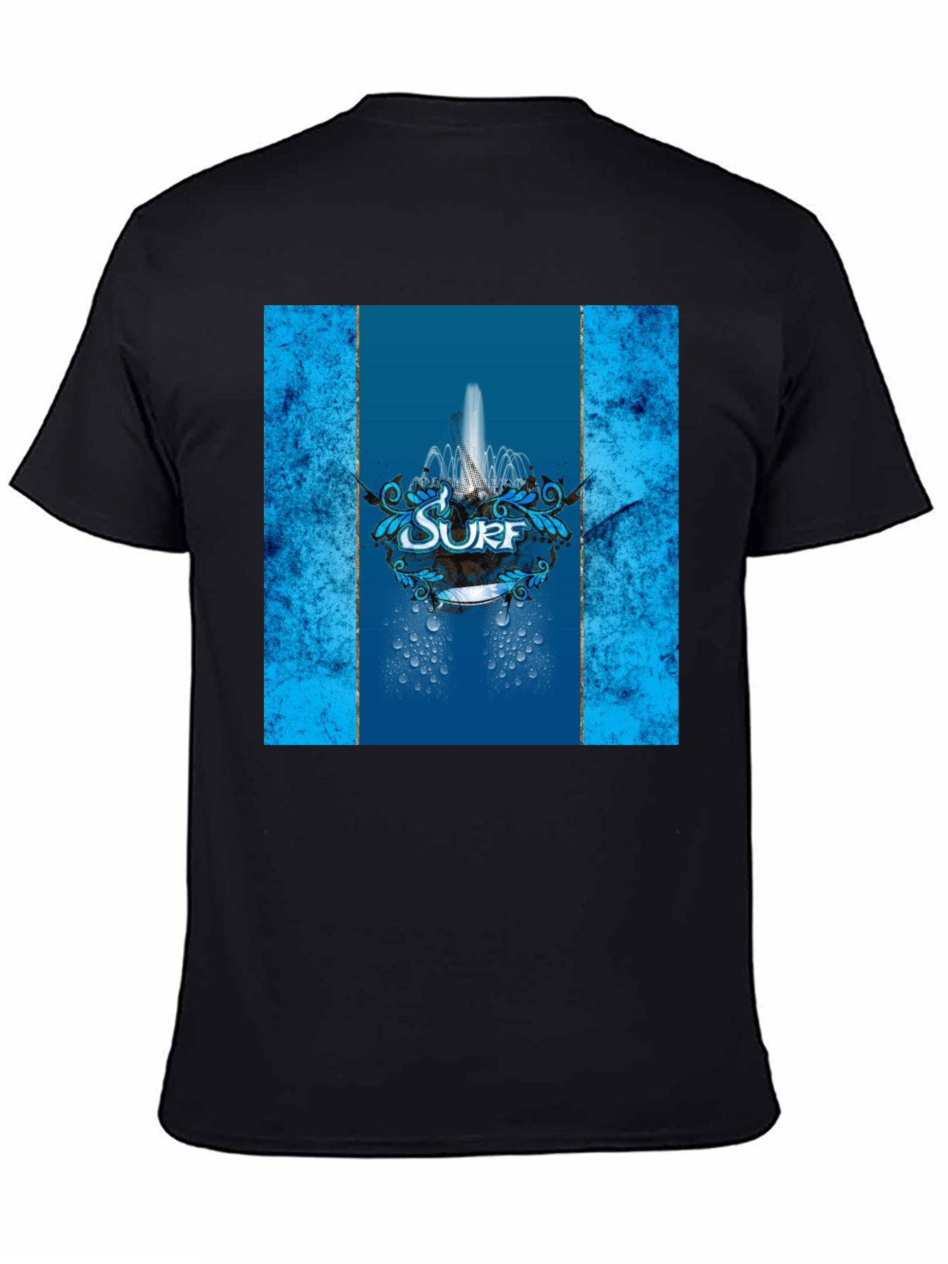 Surf Graphic Black T-Shirt - Coastal Style