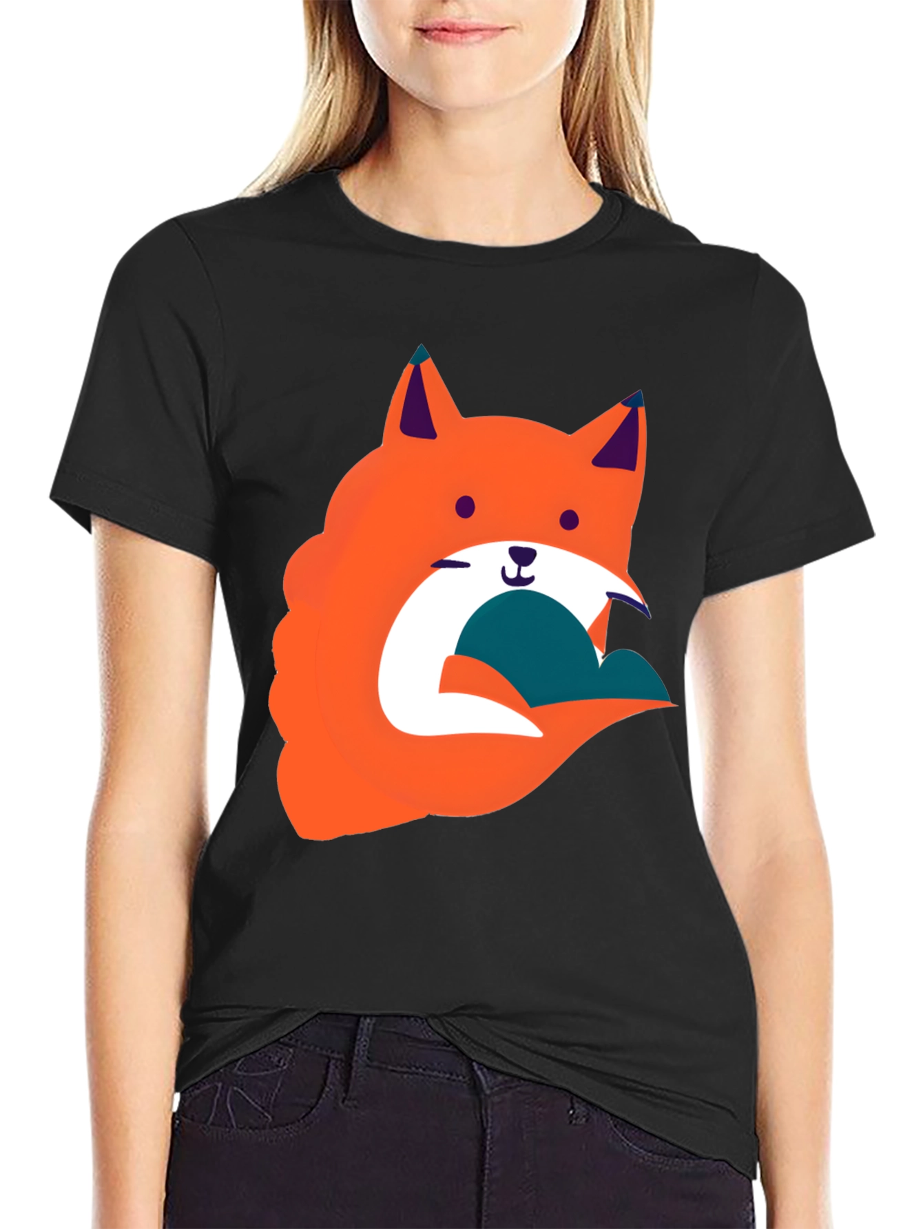Funky Fox Graphic Tee - Black
