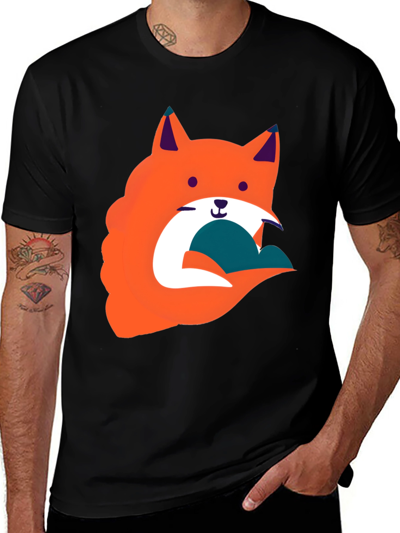 Funky Fox Graphic Tee - Black