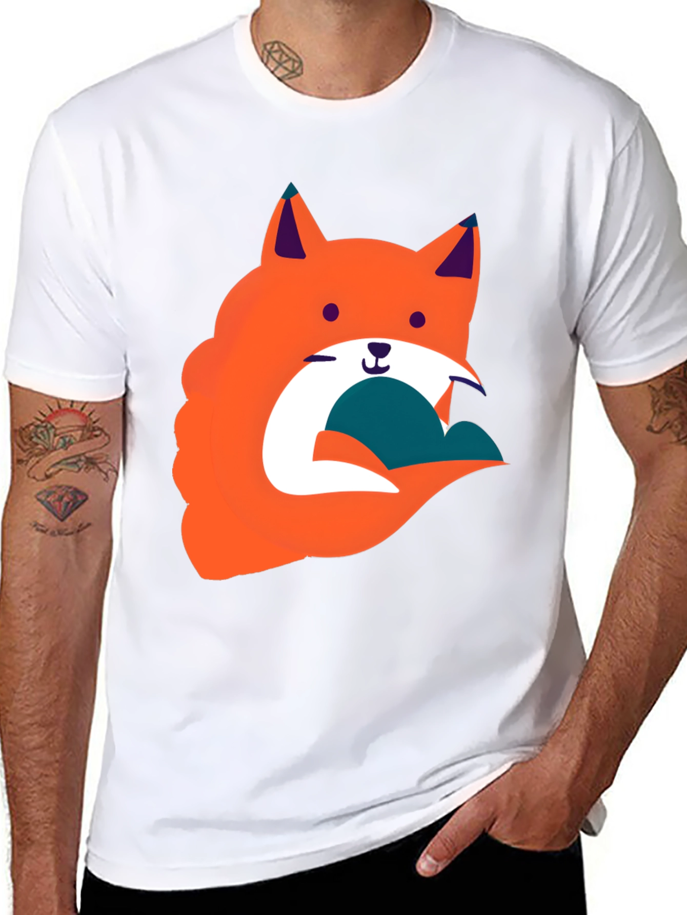 Funky Fox Graphic Tee - Black