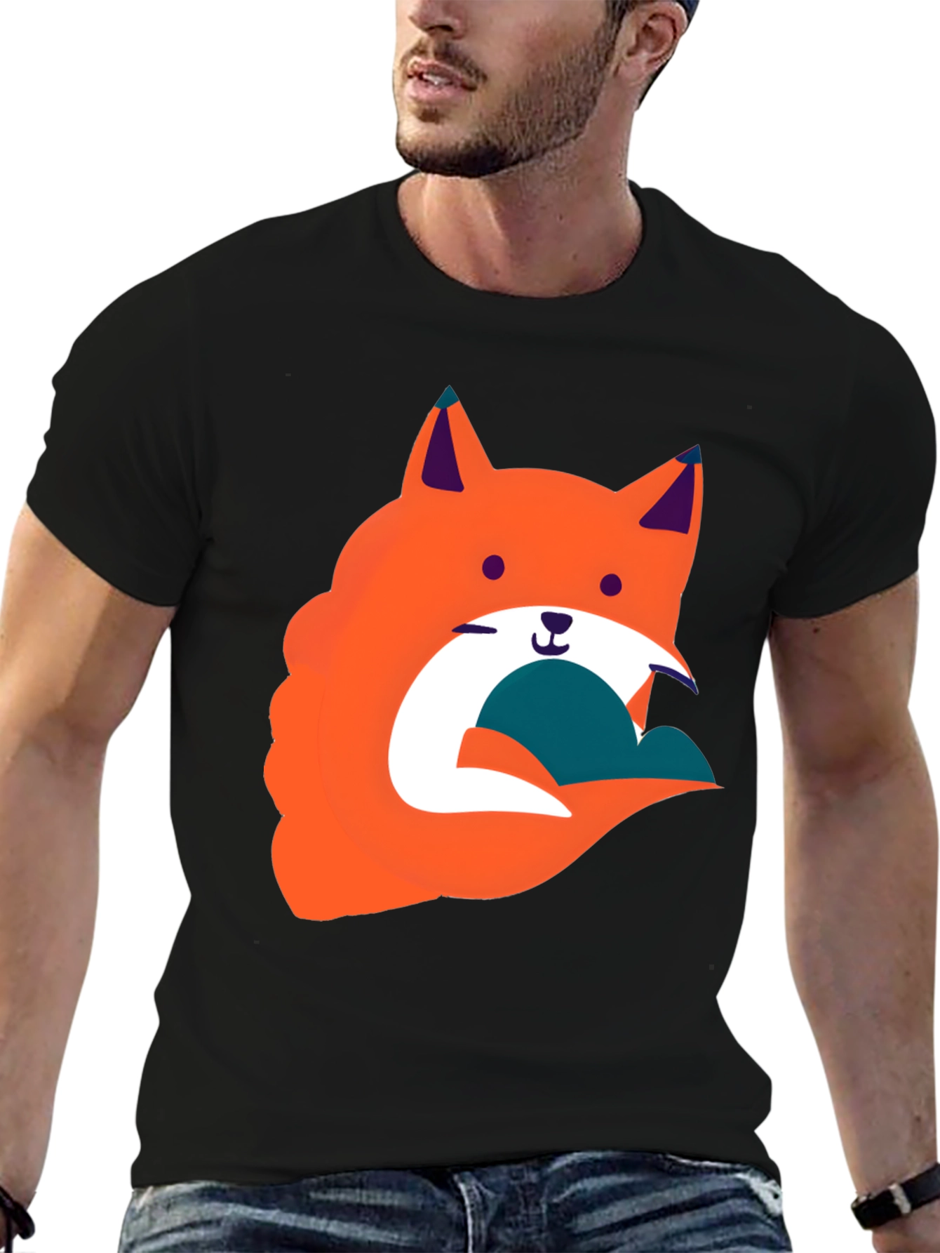 Funky Fox Graphic Tee - Black