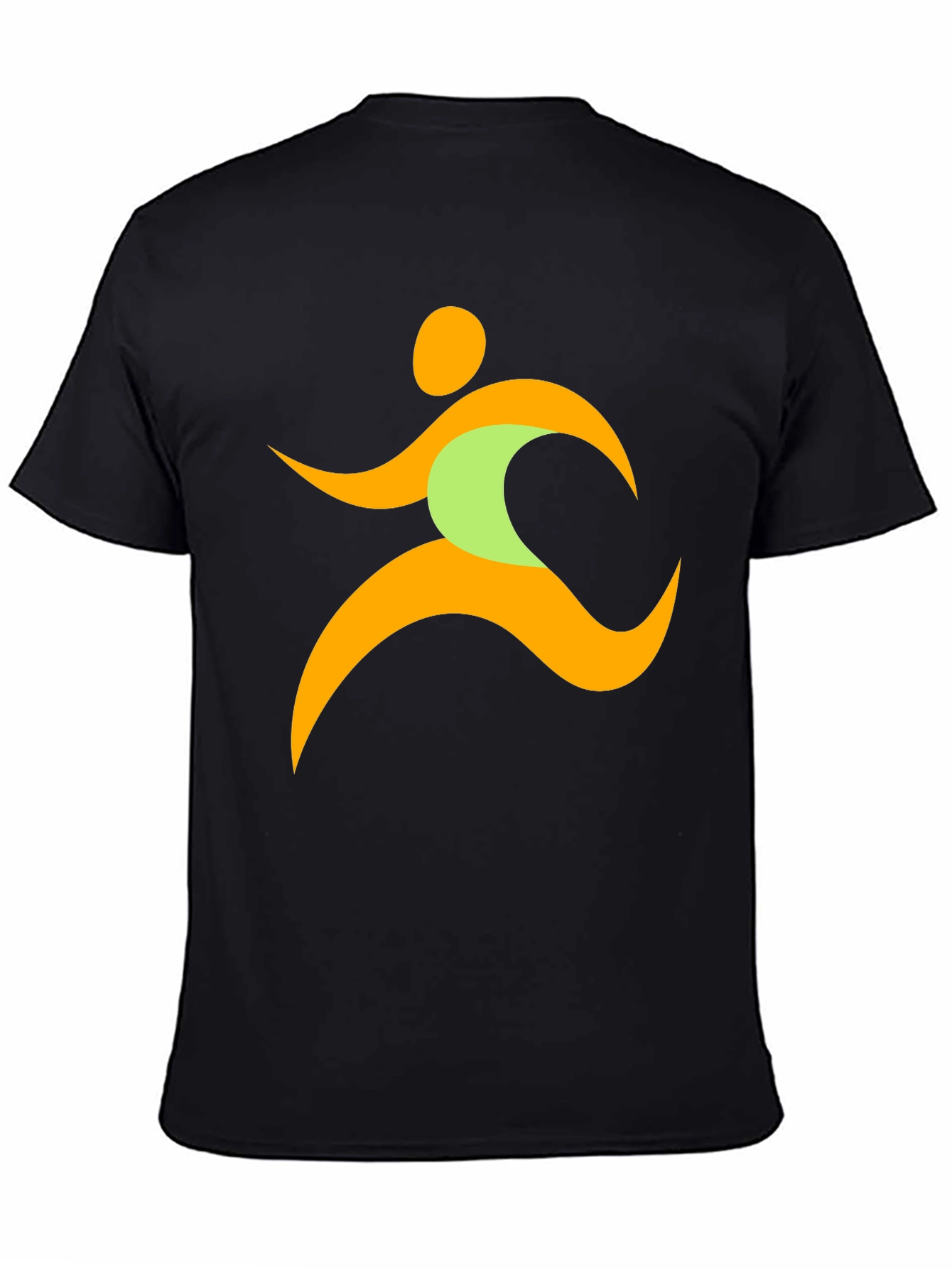 Running Man Graphic Tee - Black Casual T-Shirt