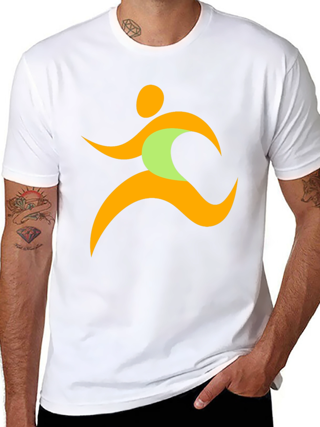 Running Man Graphic Tee - Black Casual T-Shirt