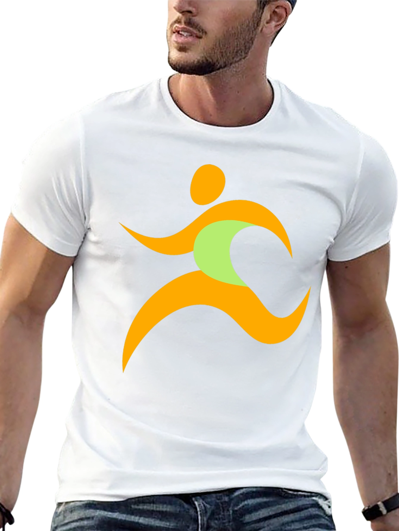 Running Man Graphic Tee - Black Casual T-Shirt