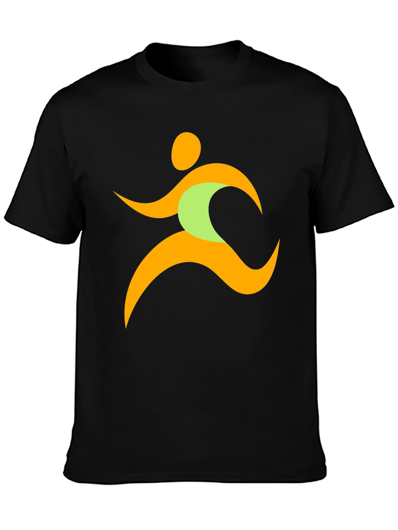 Running Man Graphic Tee - Black Casual T-Shirt