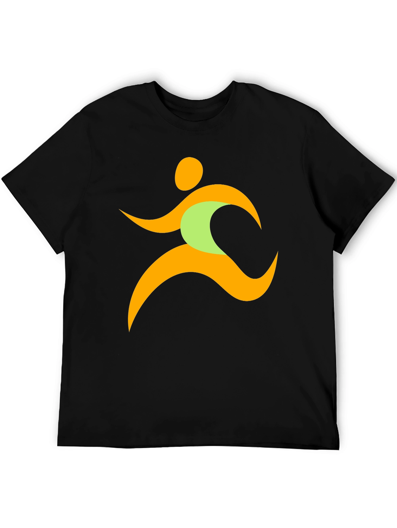 Running Man Graphic Tee - Black Casual T-Shirt