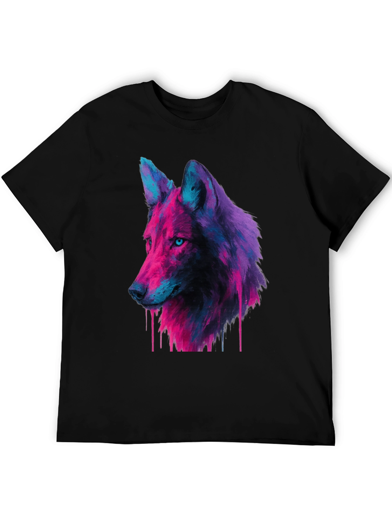 Neon Wolf Graphic Tee - Unique Streetwear Style