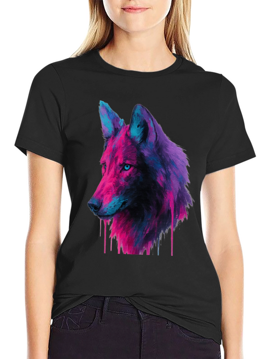 Neon Wolf Graphic Tee - Unique Streetwear Style