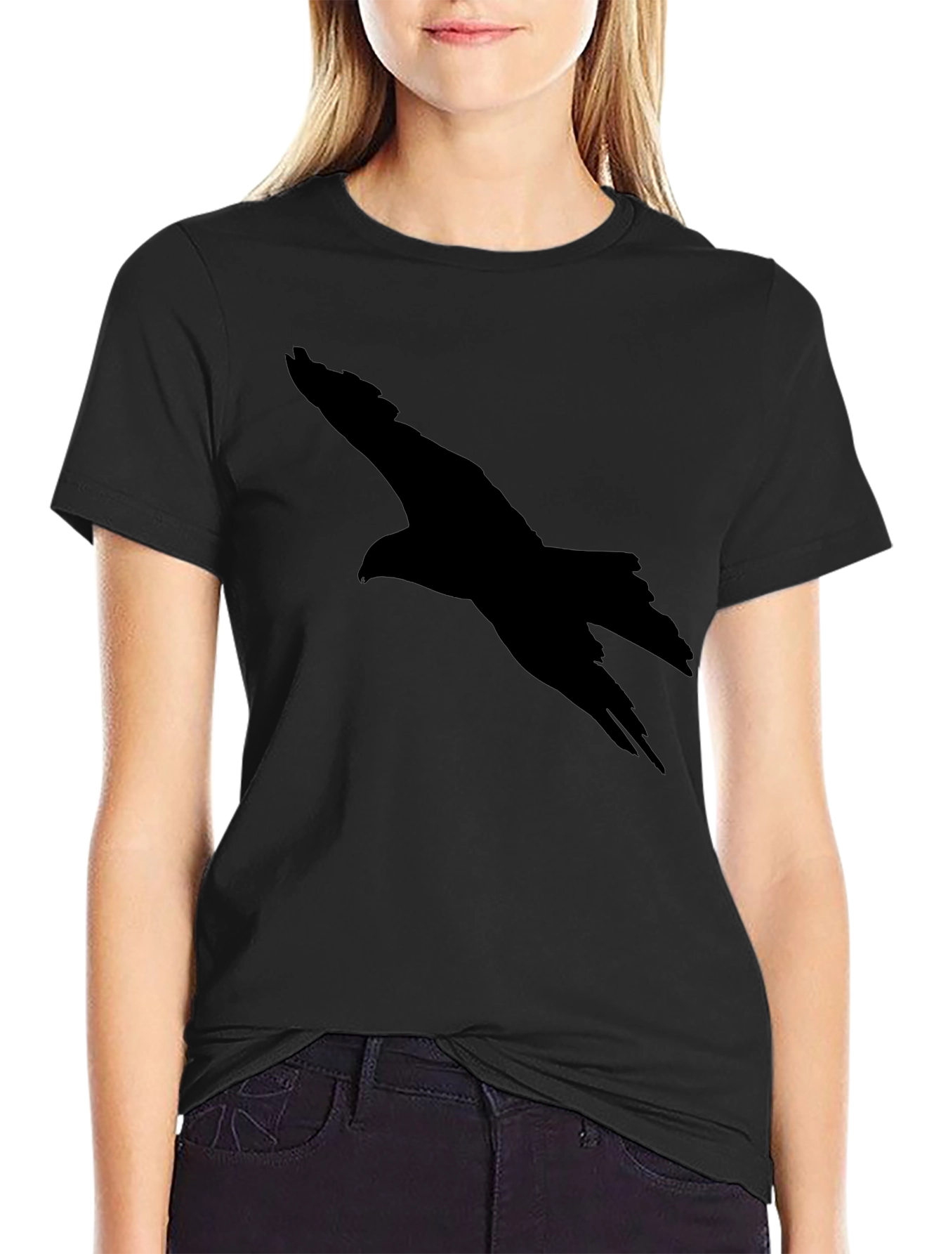 Mens Black Eagle Silhouette T-Shirt
